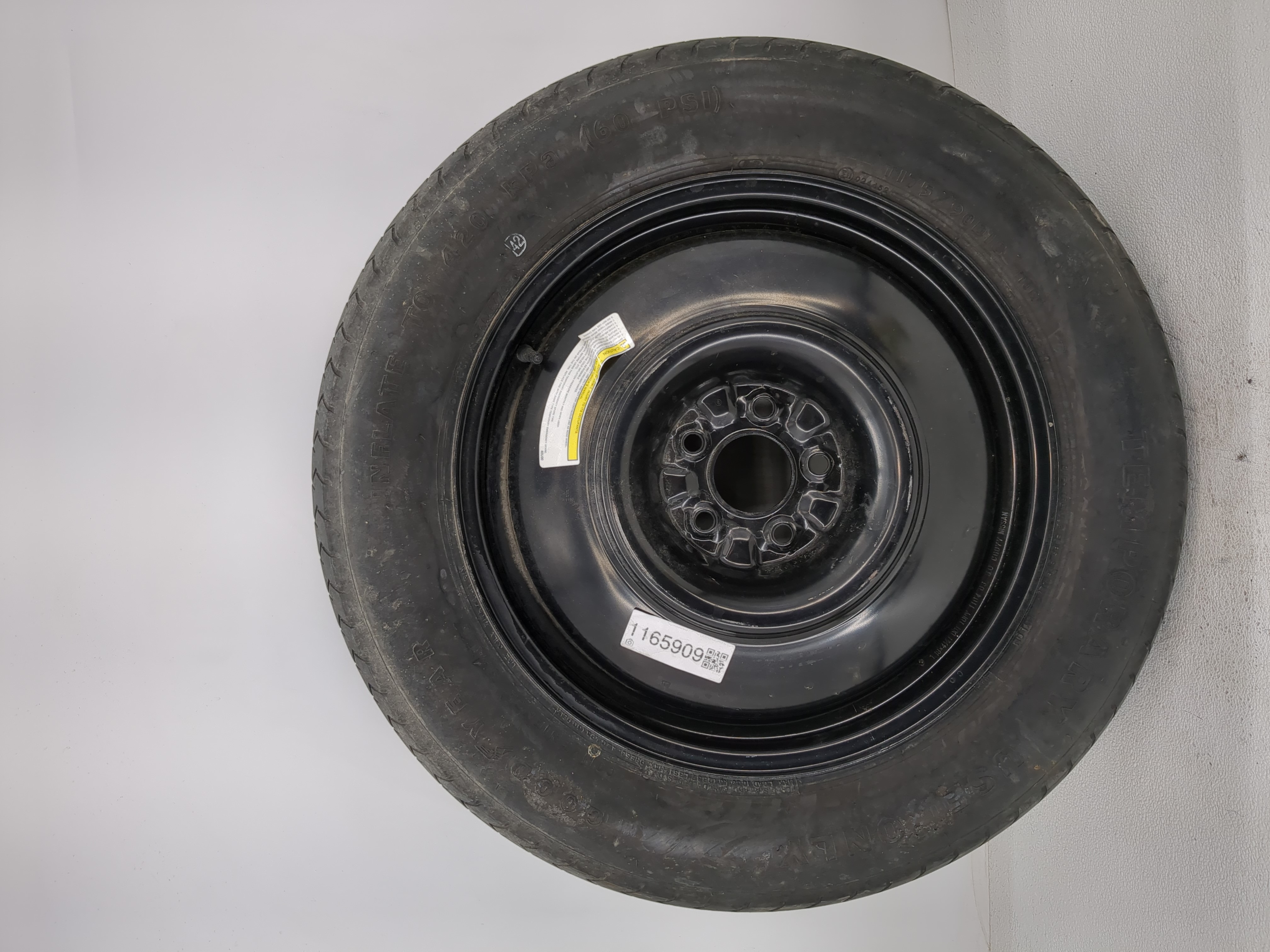 2014-2017 Infiniti Qx70 Spare Donut Tire Wheel Rim Oem 1165909 - Oemusedautoparts1.com