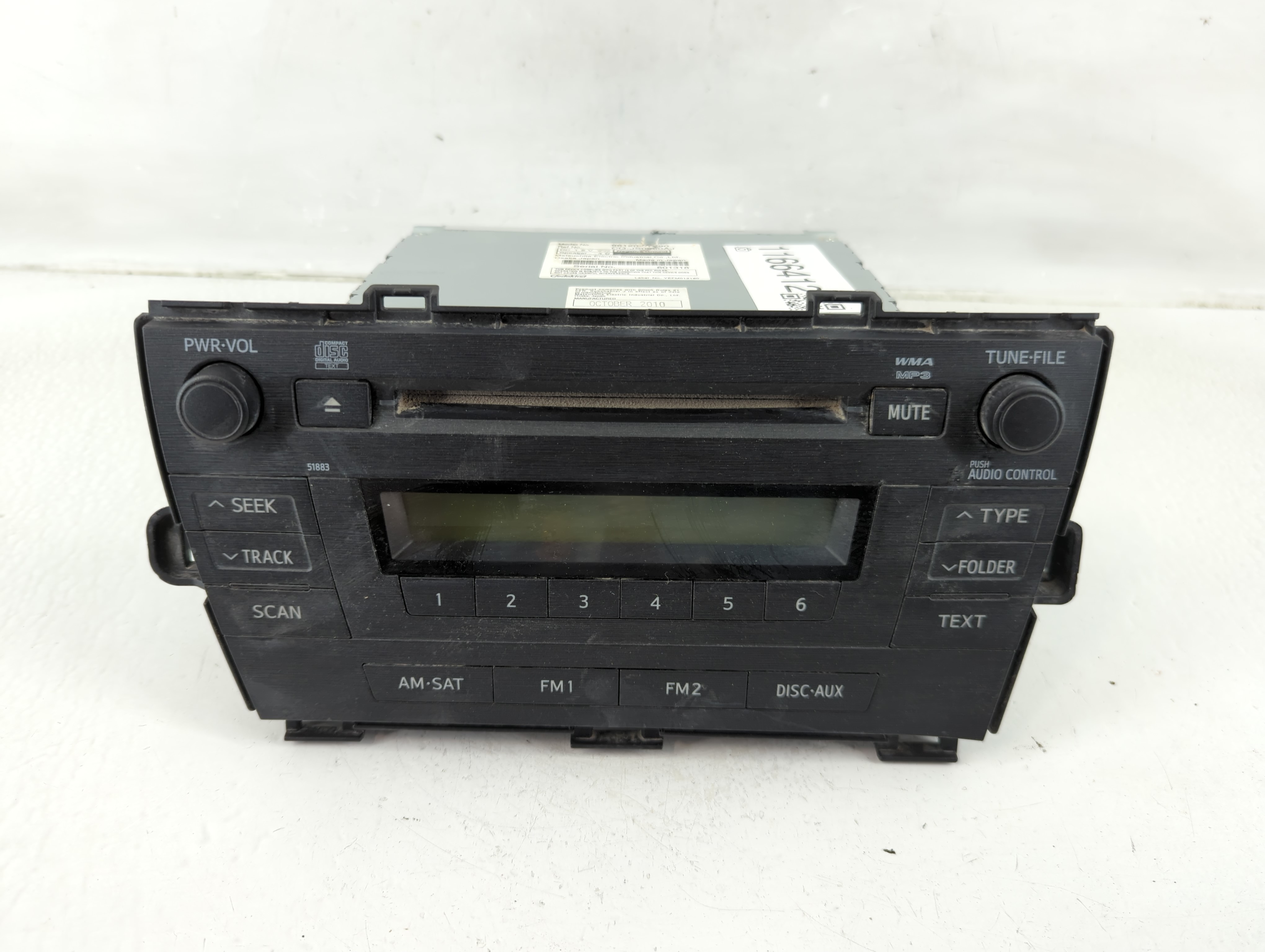 2010-2011 Toyota Prius Am Fm Cd Player Radio Receiver 1166412 - Oemusedautoparts1.com