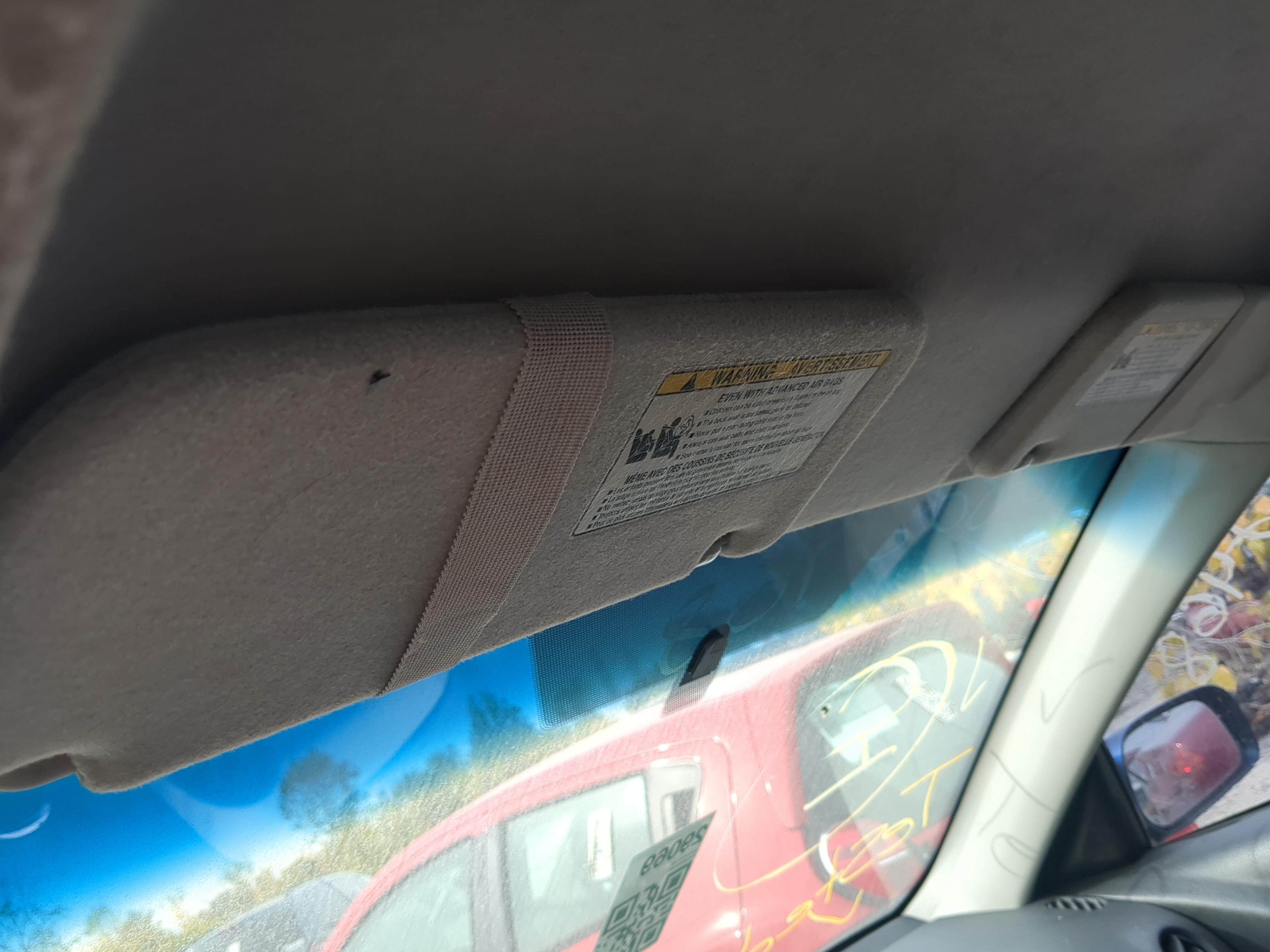 2005-2008 Pontiac Vibe Driver Sun Visor Mirror Left Sunvisor 1167644 - Oemusedautoparts1.com