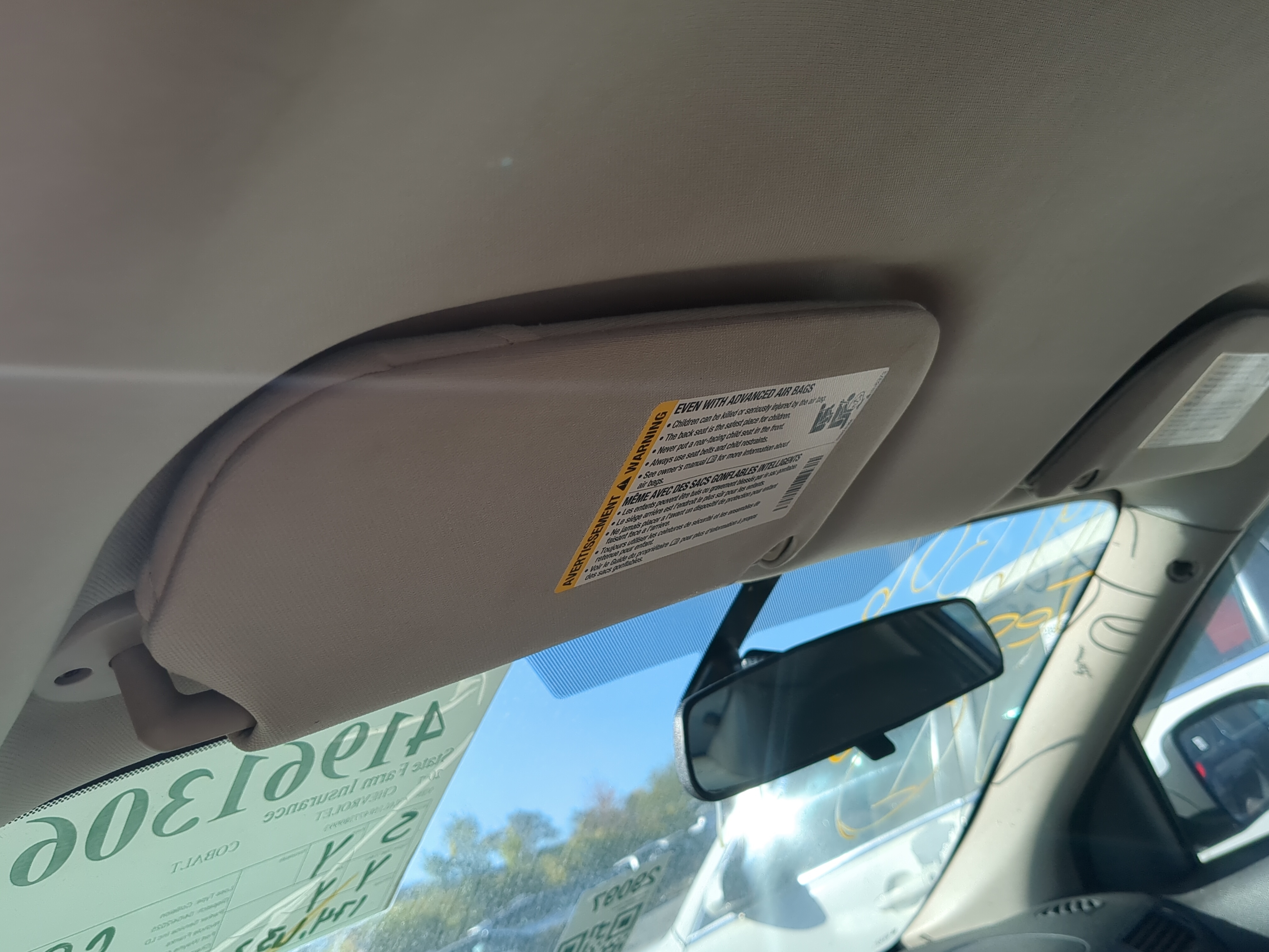 2005-2010 Chevrolet Cobalt Driver Sun Visor Mirror Left Sunvisor 1169231 - Oemusedautoparts1.com