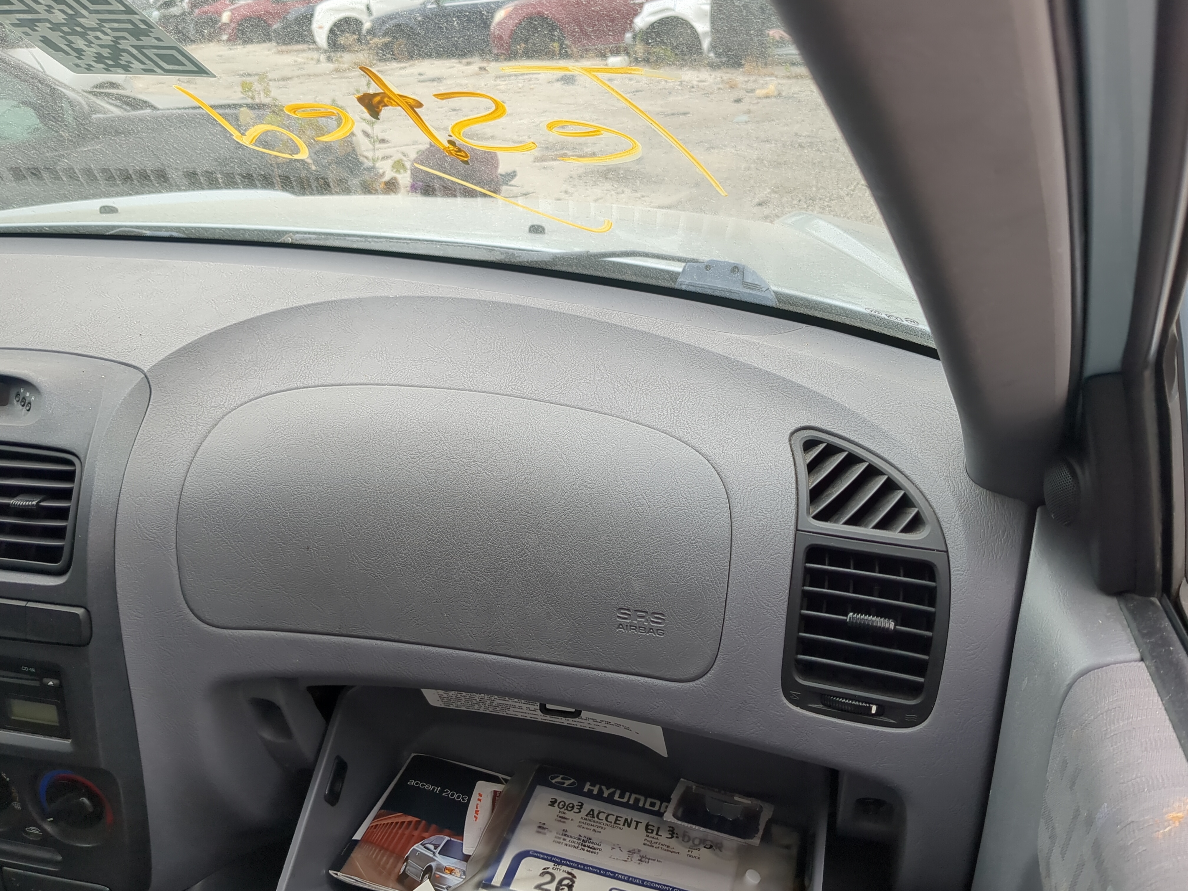 2003-2006 Hyundai Accent Air Bag Passenger Right Dashboard Oem 1177027 - Oemusedautoparts1.com