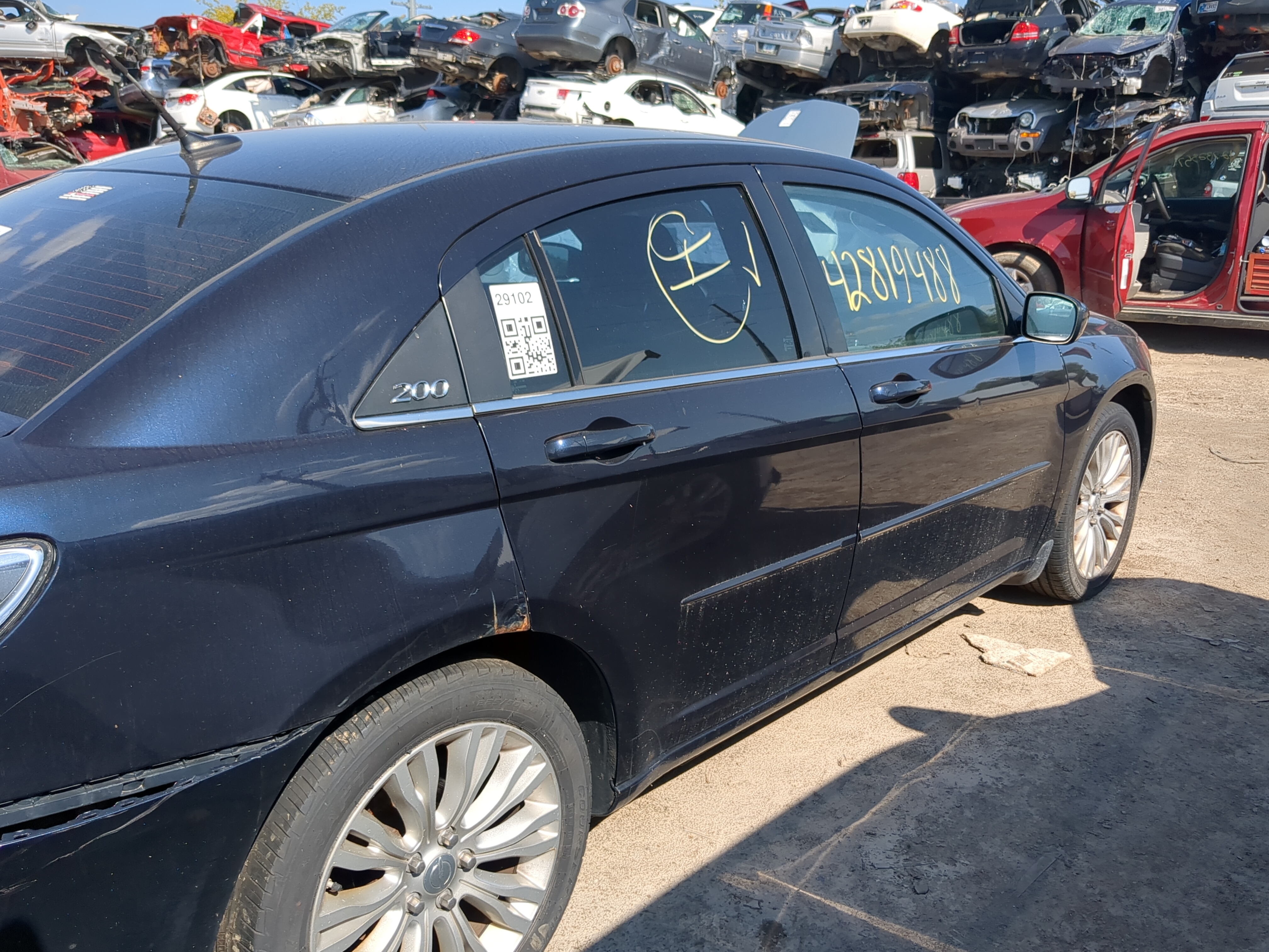 2011-2014 Chrysler 200 Passenger Rear Door Oem 1178611 - Oemusedautoparts1.com