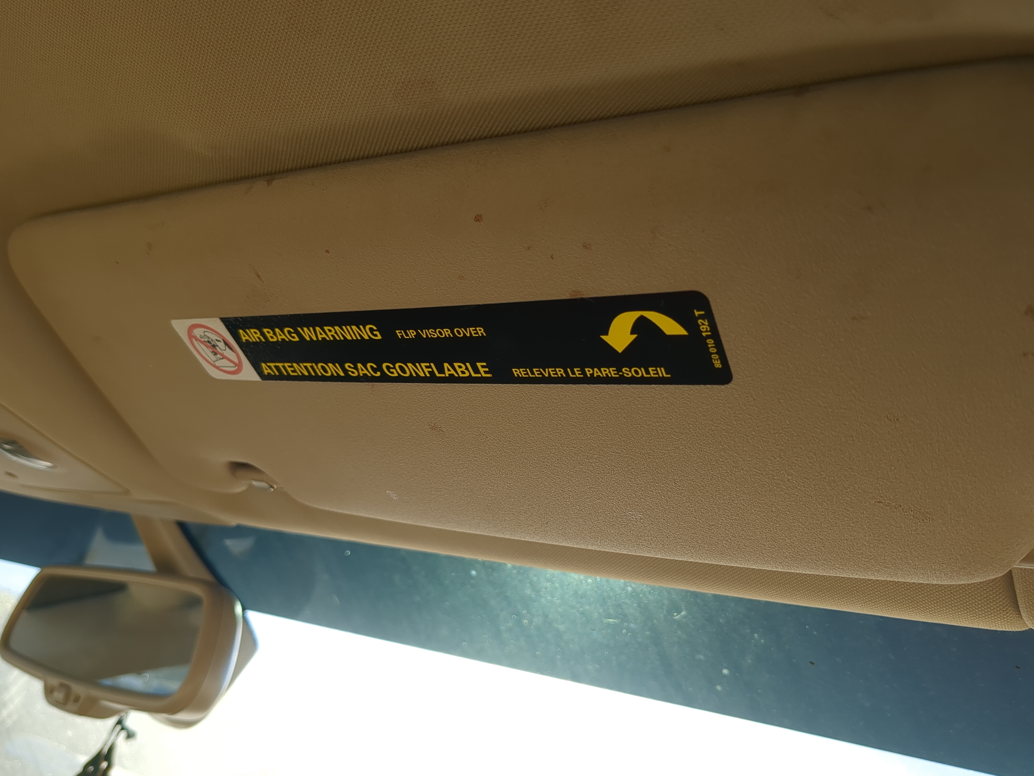 2002-2008 Audi A4 Quattro Passenger Sun Visor Mirror Right Sunvisor 1181191 - Oemusedautoparts1.com