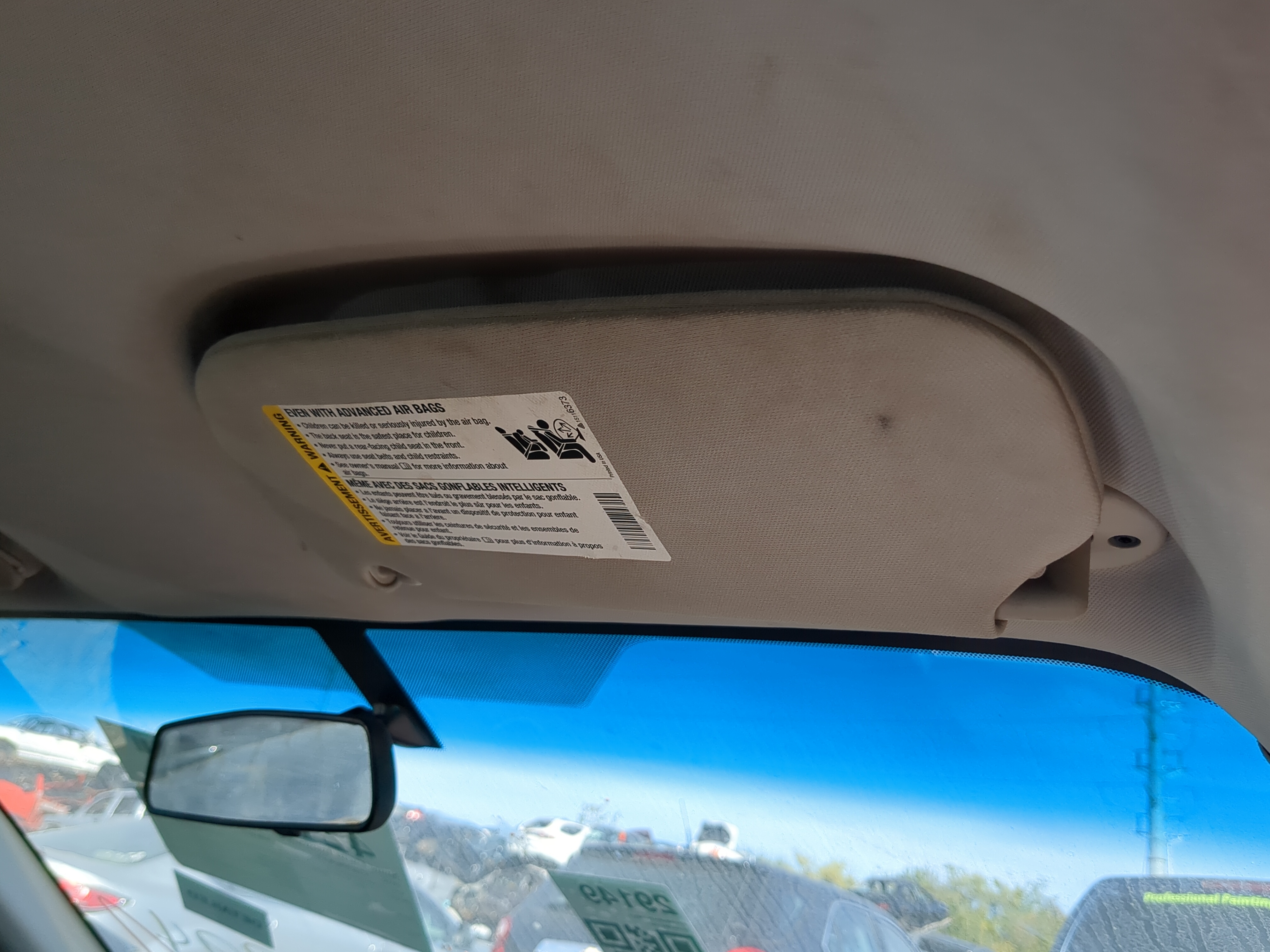 2005-2010 Chevrolet Cobalt Passenger Sun Visor Mirror Right Sunvisor 1182955 - Oemusedautoparts1.com