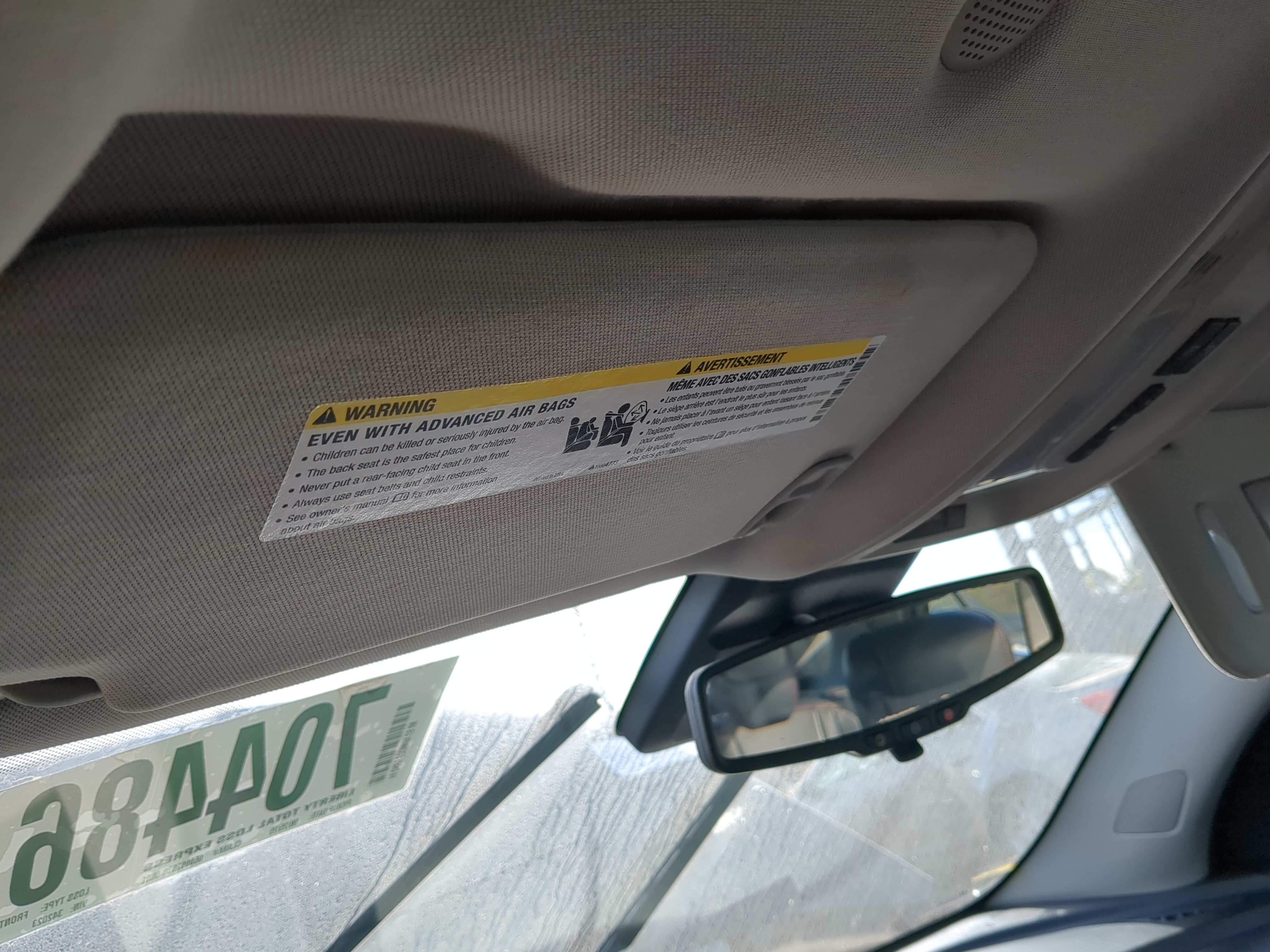 2010-2017 Chevrolet Equinox Driver Sun Visor Mirror Left Sunvisor 1184167 - Oemusedautoparts1.com