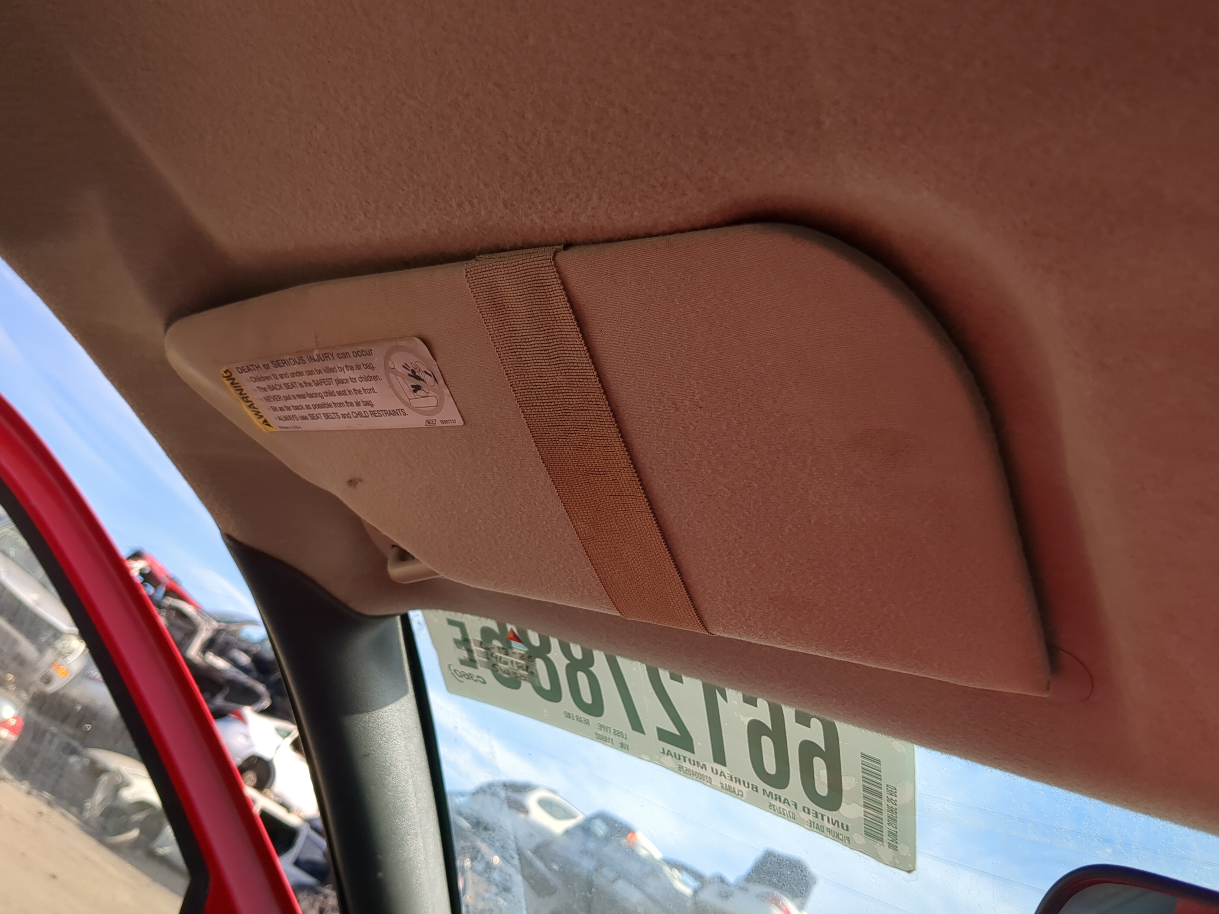 2000-2002 Pontiac Sunfire Driver Sun Visor Mirror Left Sunvisor 1184740 - Oemusedautoparts1.com
