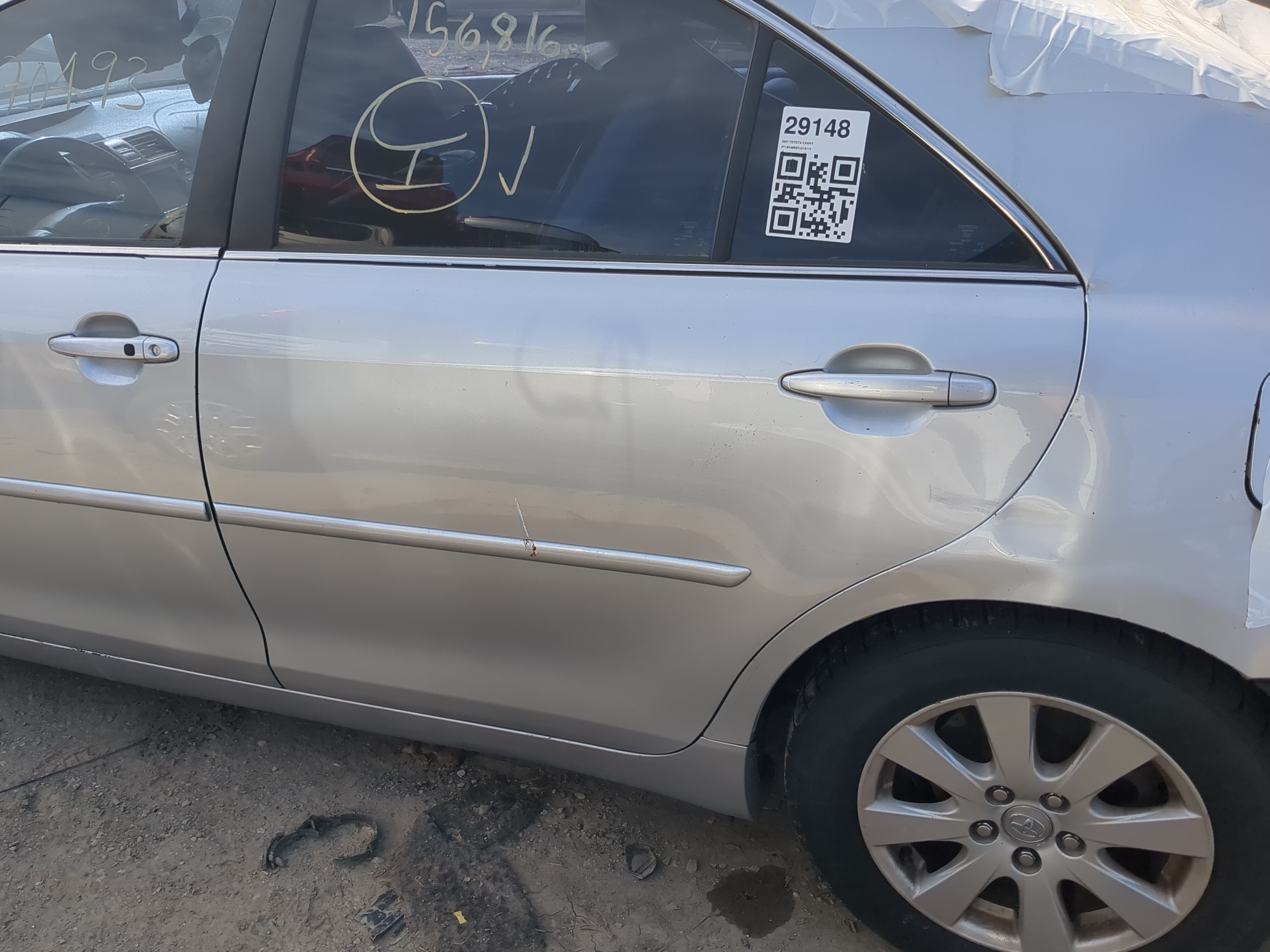 2007-2011 Toyota Camry Driver Rear Door Oem 1185429 - Oemusedautoparts1.com