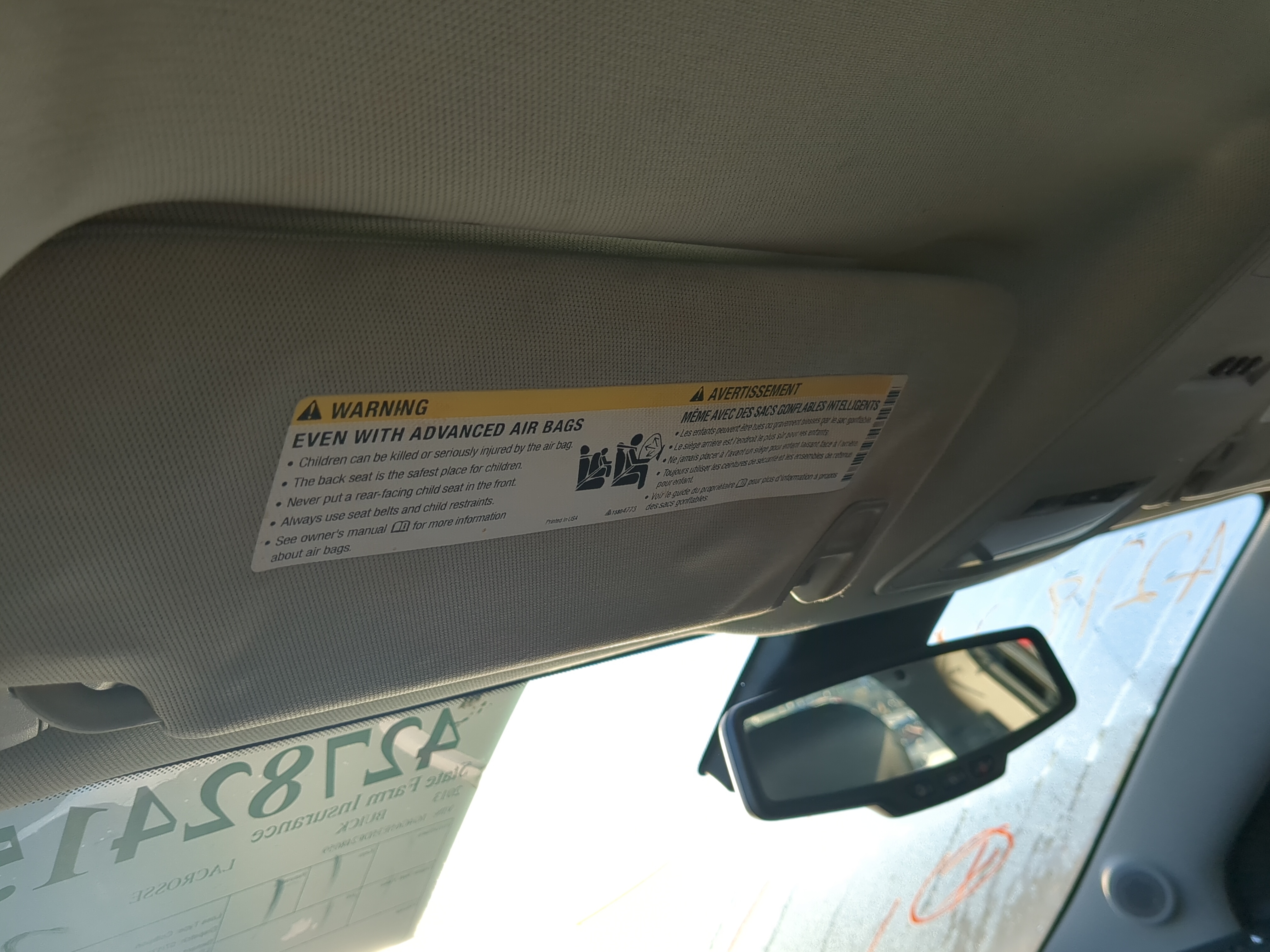 2010-2015 Buick Lacrosse Driver Sun Visor Mirror Left Sunvisor 1191261 - Oemusedautoparts1.com