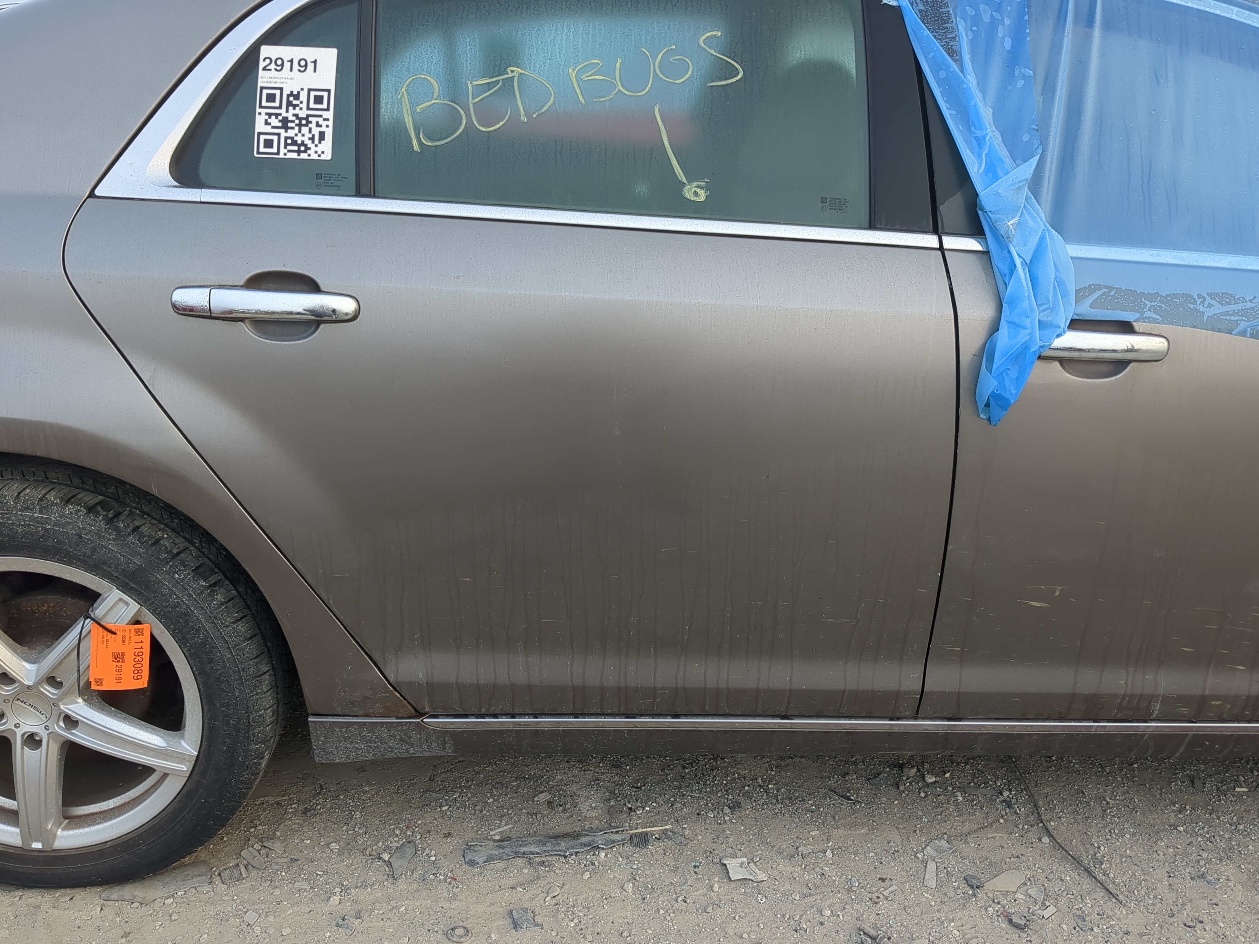 2008-2012 Chevrolet Malibu Passenger Rear Door Oem 1193688 - Oemusedautoparts1.com