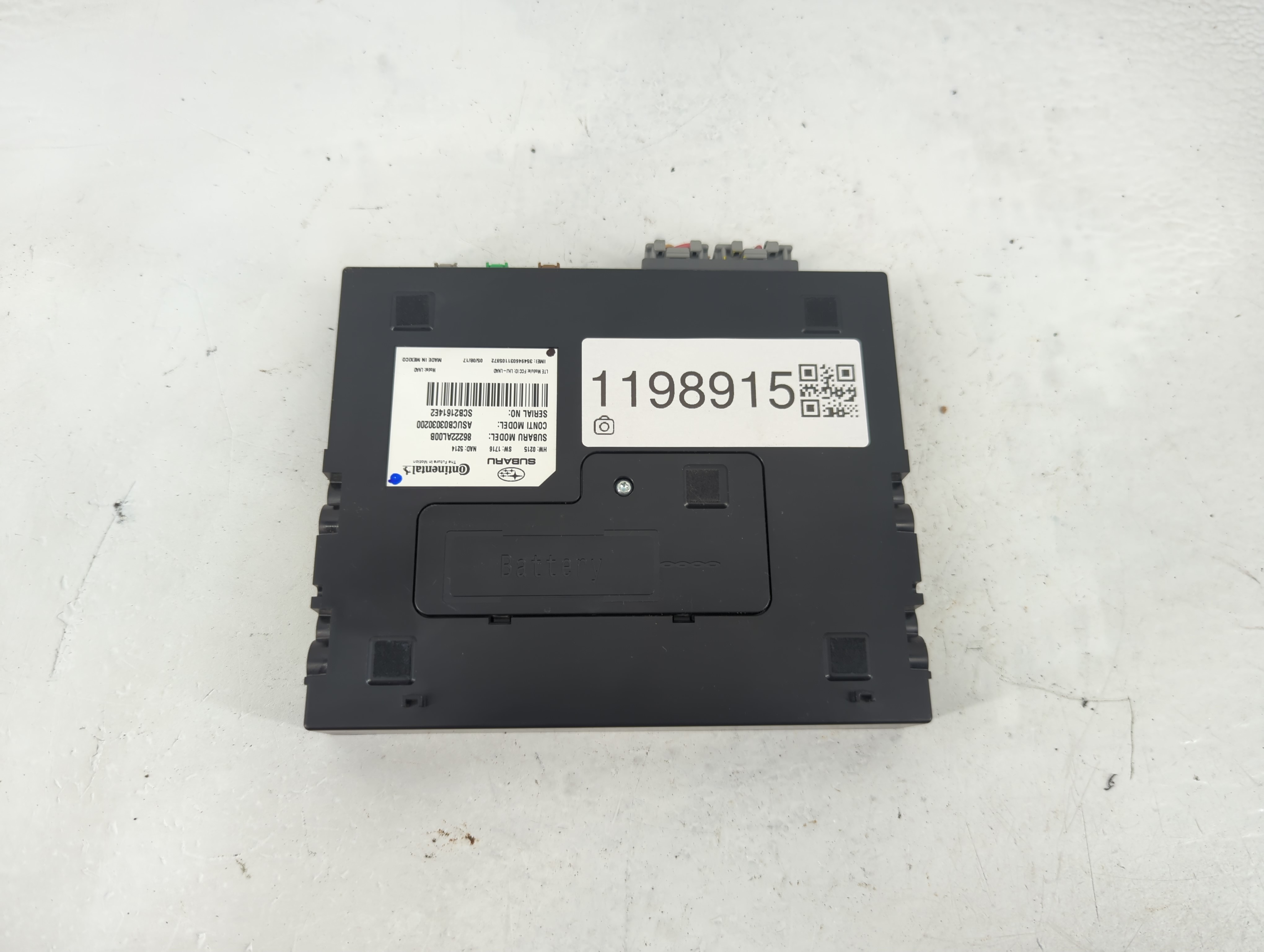 2016-2018 Subaru Legacy Telematics Control Module 86222al00b 1198915 - Oemusedautoparts1.com