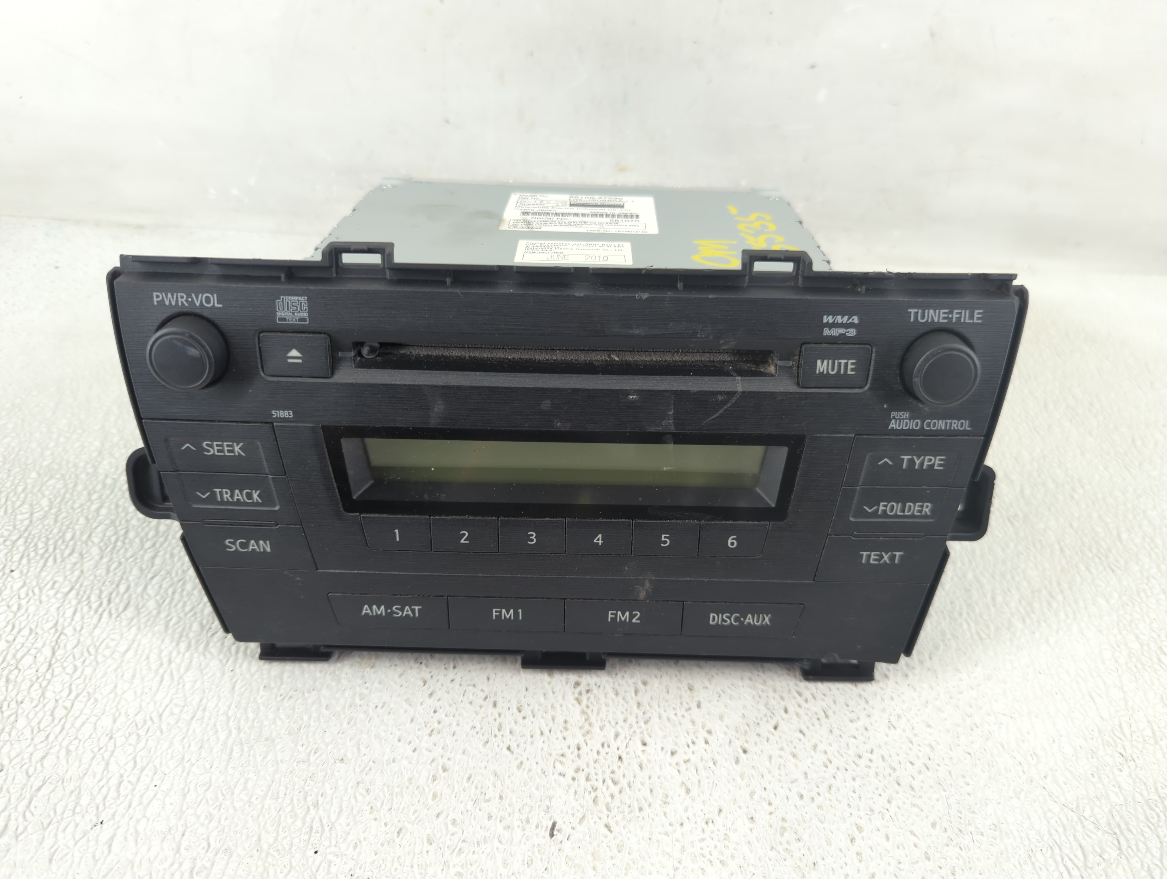 2010-2011 Toyota Prius Am Fm Cd Player Radio Receiver 1199177 - Oemusedautoparts1.com