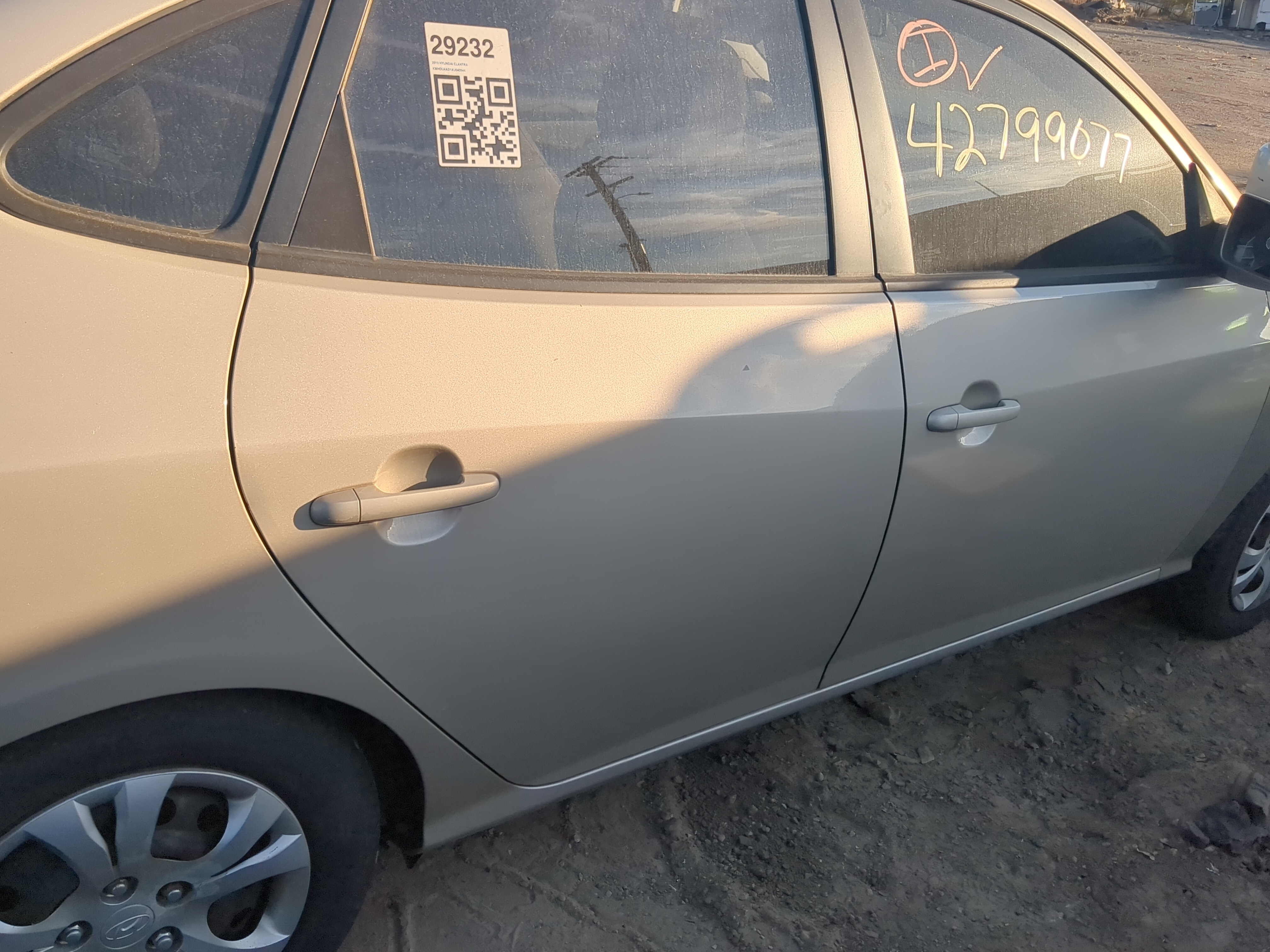 2007-2010 Hyundai Elantra Passenger Rear Door Oem 1203614 - Oemusedautoparts1.com