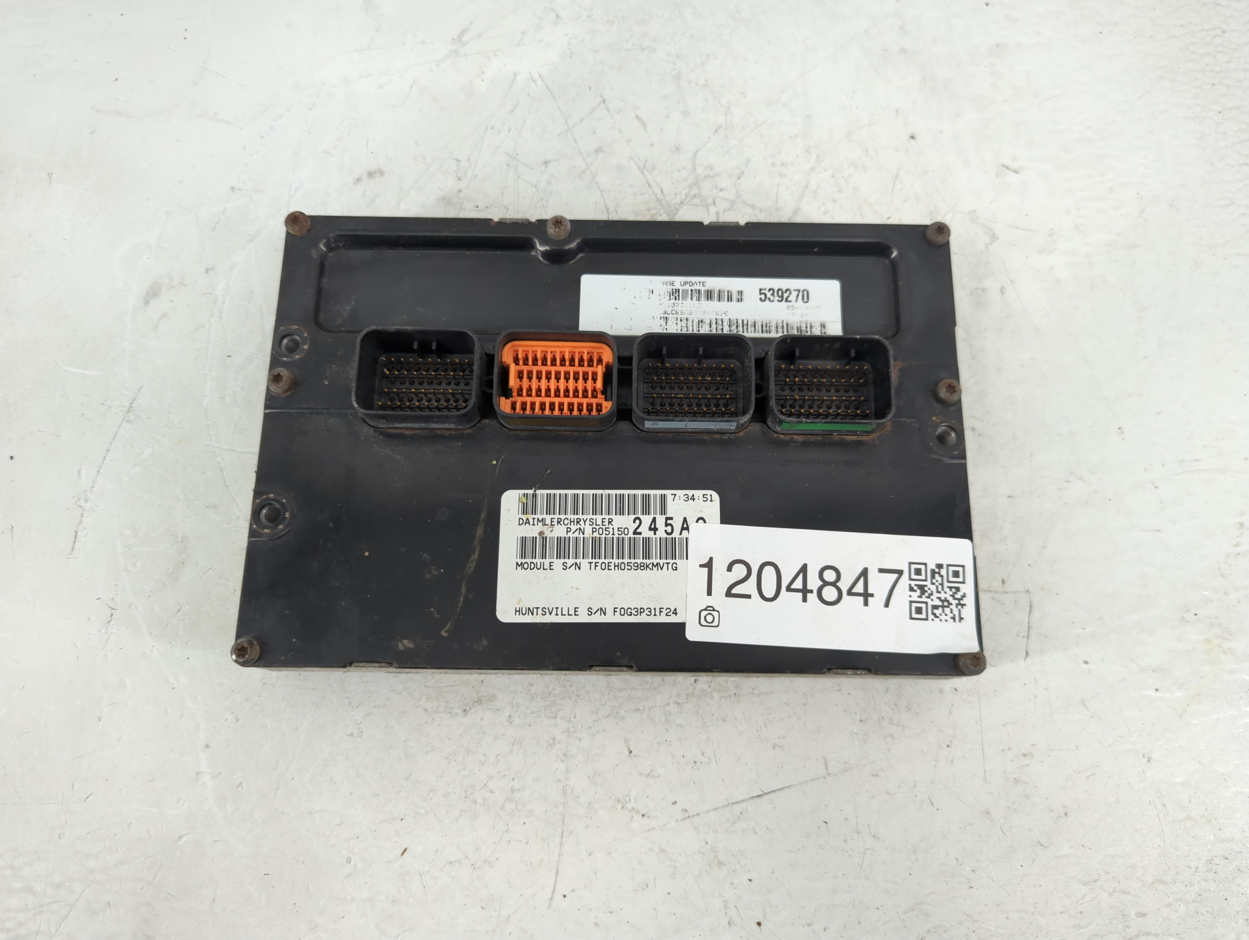 2007-2008 Chrysler Sebring Engine Control Computer Ecu Pcm Ecm Pcu Oem 1204847 - Oemusedautoparts1.com