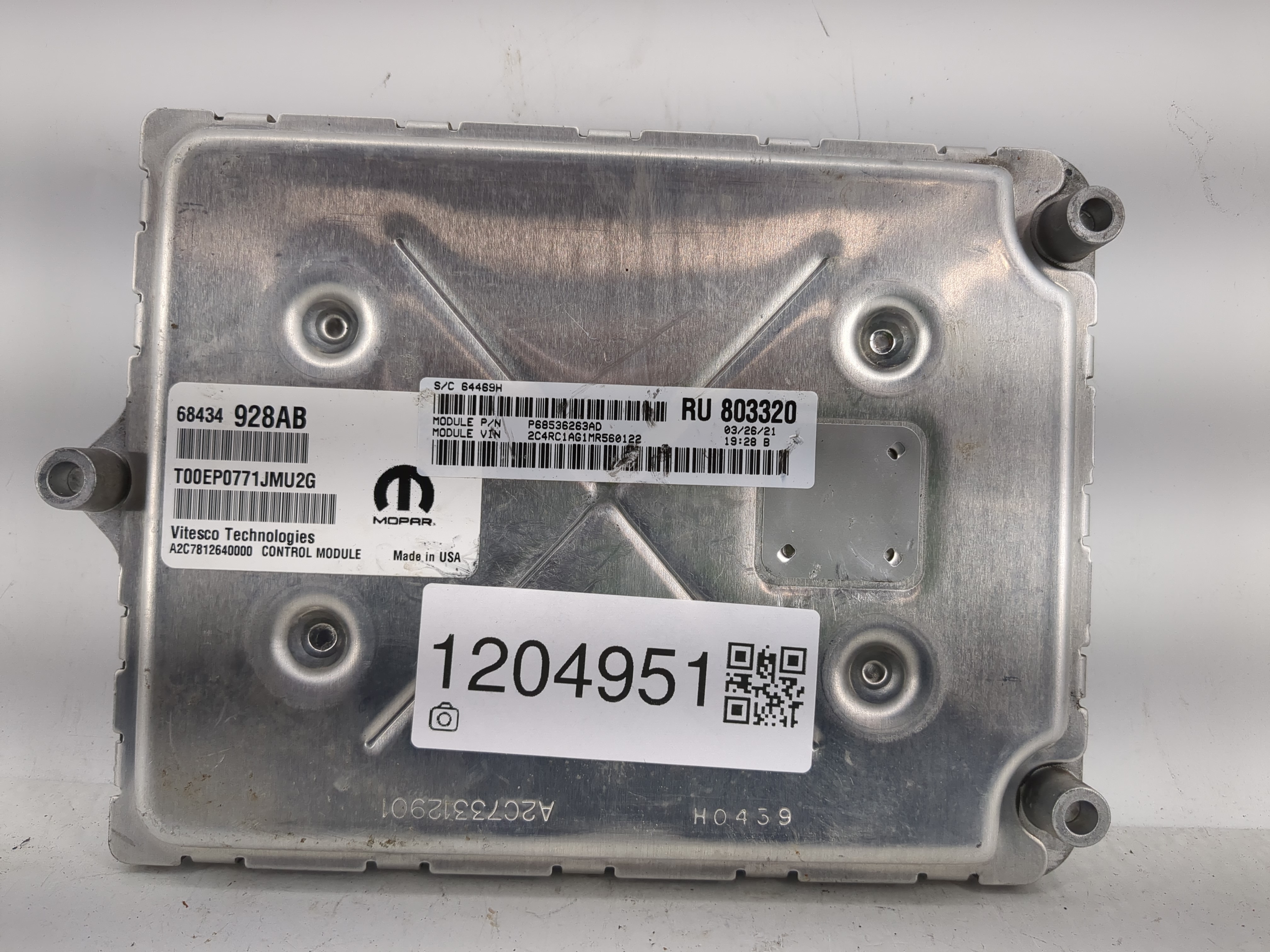 2021-2022 Chrysler Voyager Engine Control Computer Ecu Pcm Ecm Pcu Oem 1204951 - Oemusedautoparts1.com