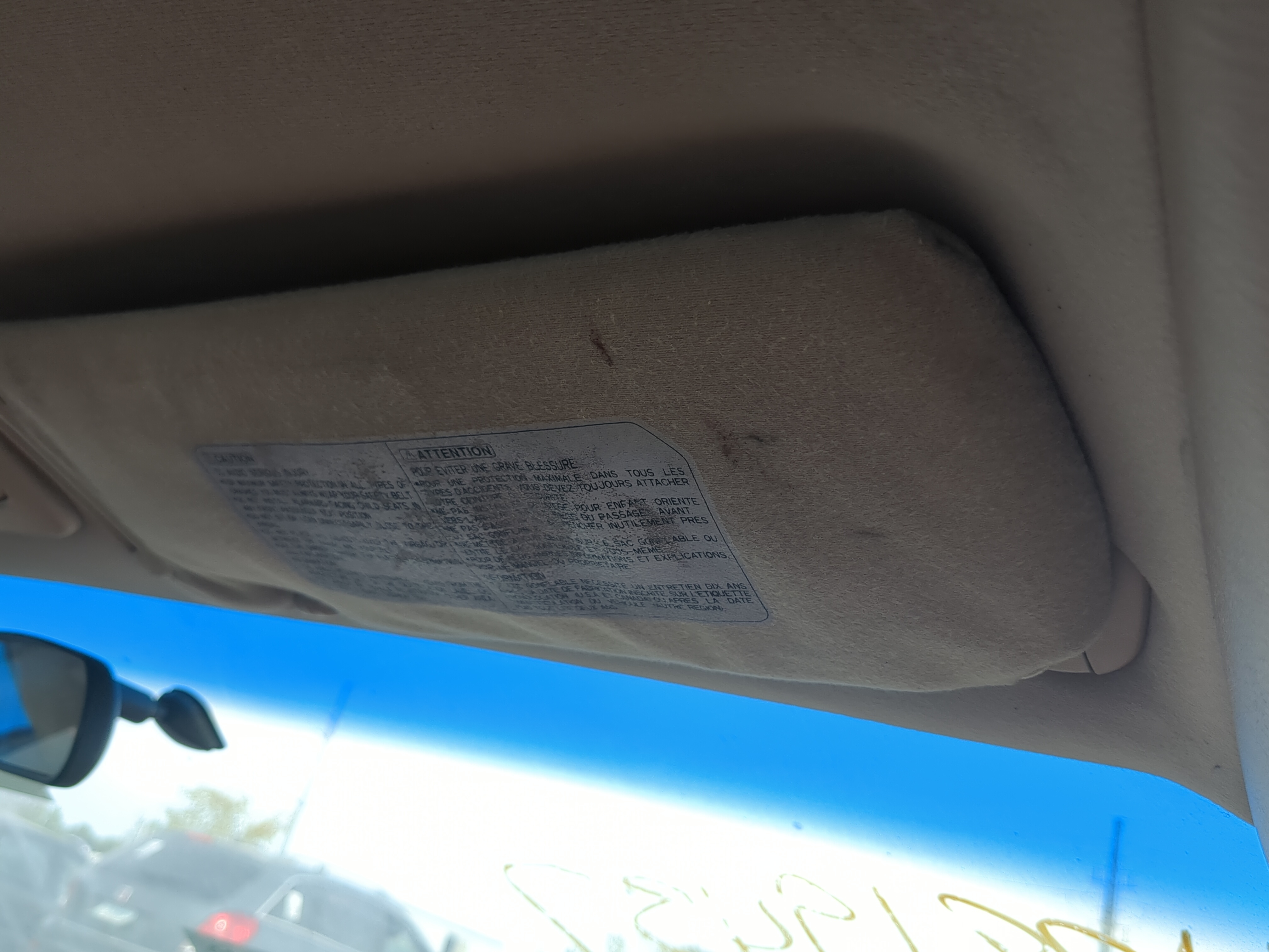 1997 Toyota Camry Passenger Sun Visor Mirror Right Sunvisor 1205507 - Oemusedautoparts1.com