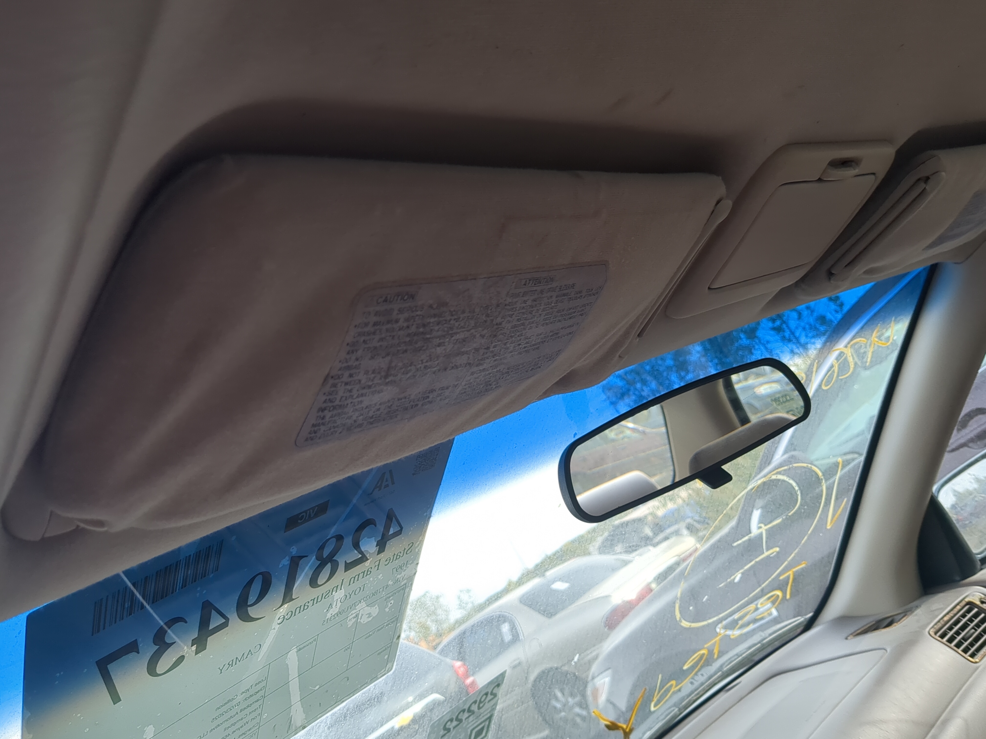 1997 Toyota Camry Driver Sun Visor Mirror Left Sunvisor 1205520 - Oemusedautoparts1.com