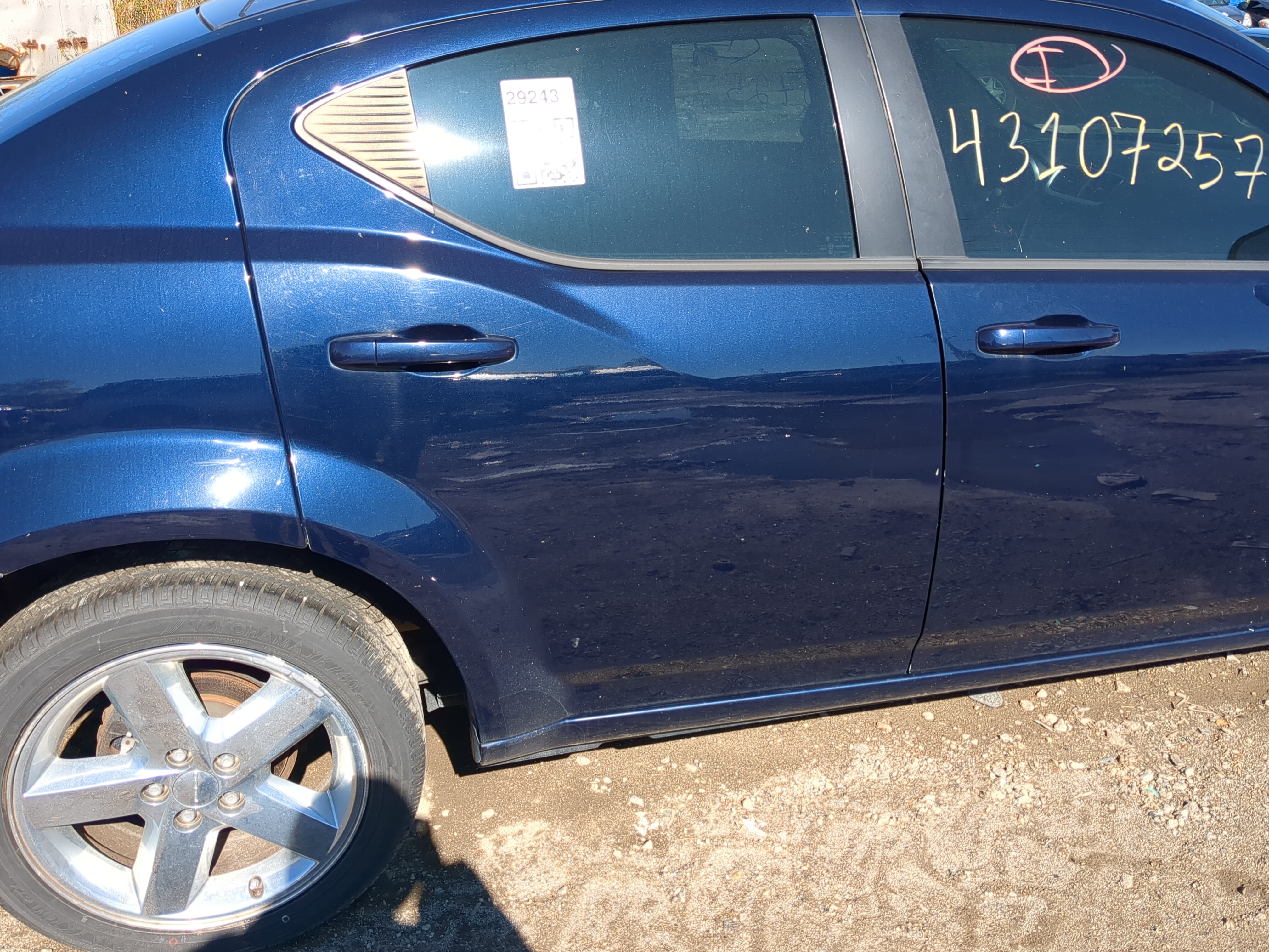 2008-2014 Dodge Avenger Passenger Rear Door Oem 1208056 - Oemusedautoparts1.com