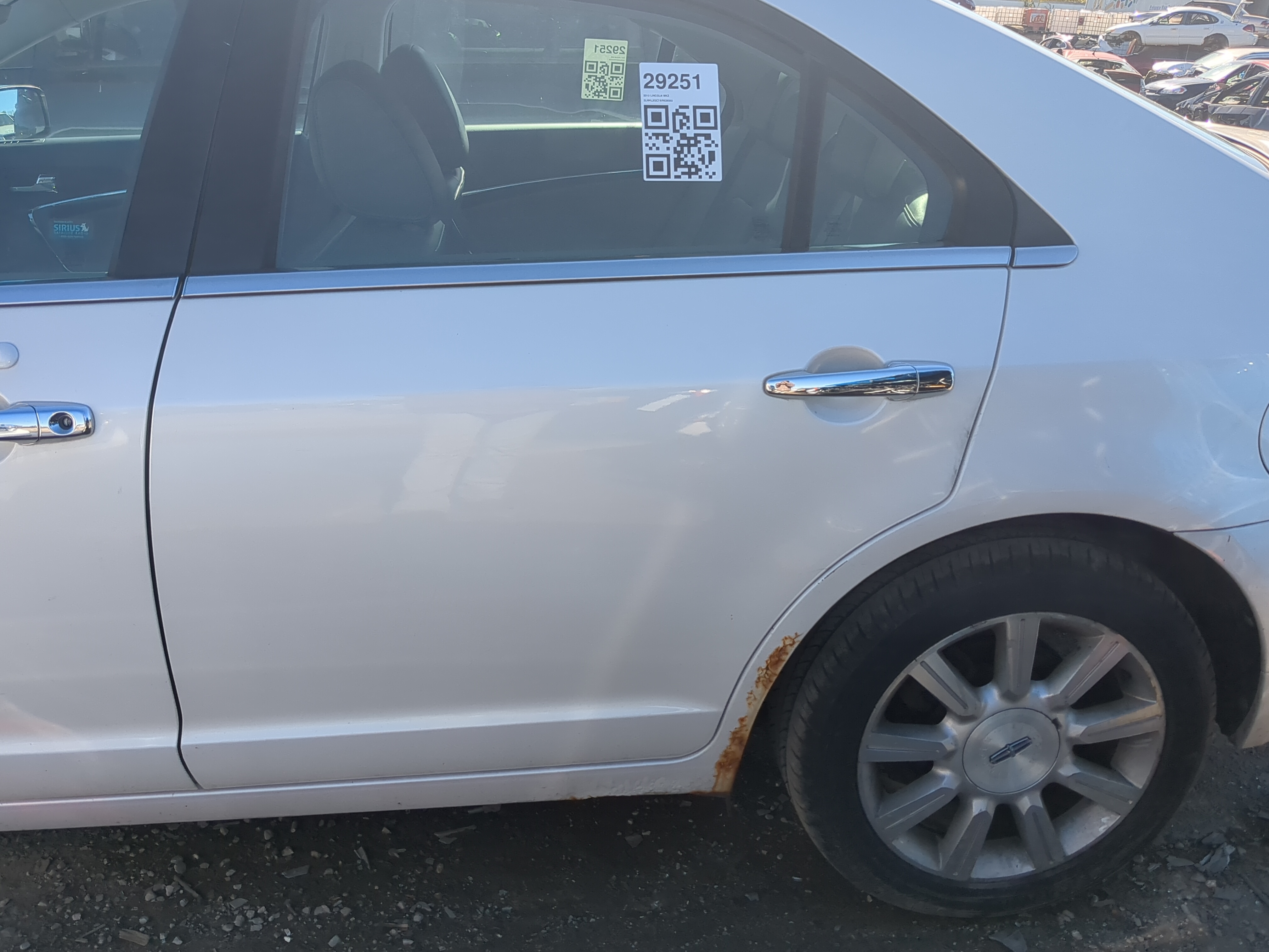 2007-2012 Lincoln Mkz Driver Rear Door Oem 1208804 - Oemusedautoparts1.com