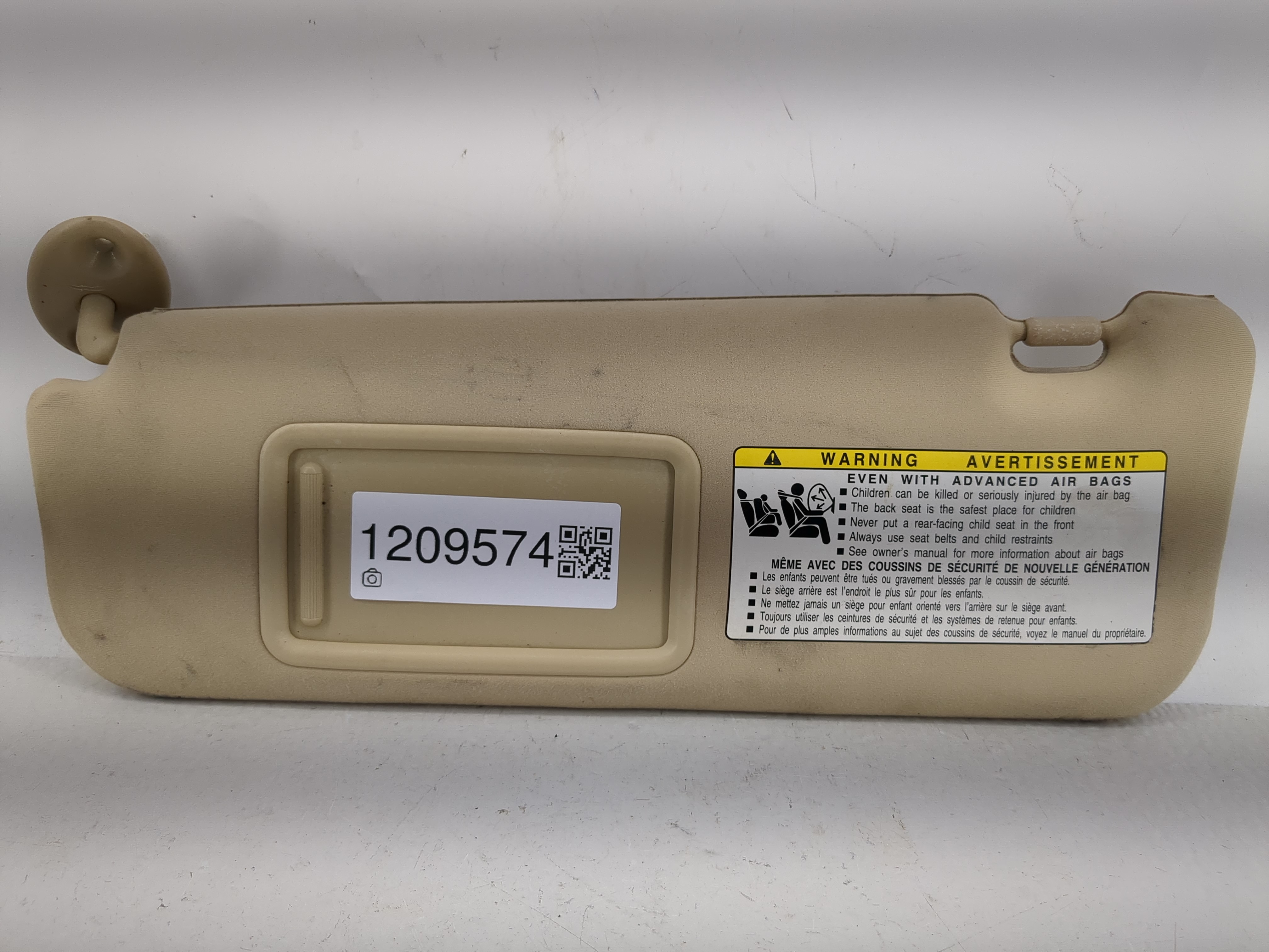 2007-2009 Lexus Es350 Driver Sun Visor Mirror Left Sunvisor Tan 1209574 - Oemusedautoparts1.com