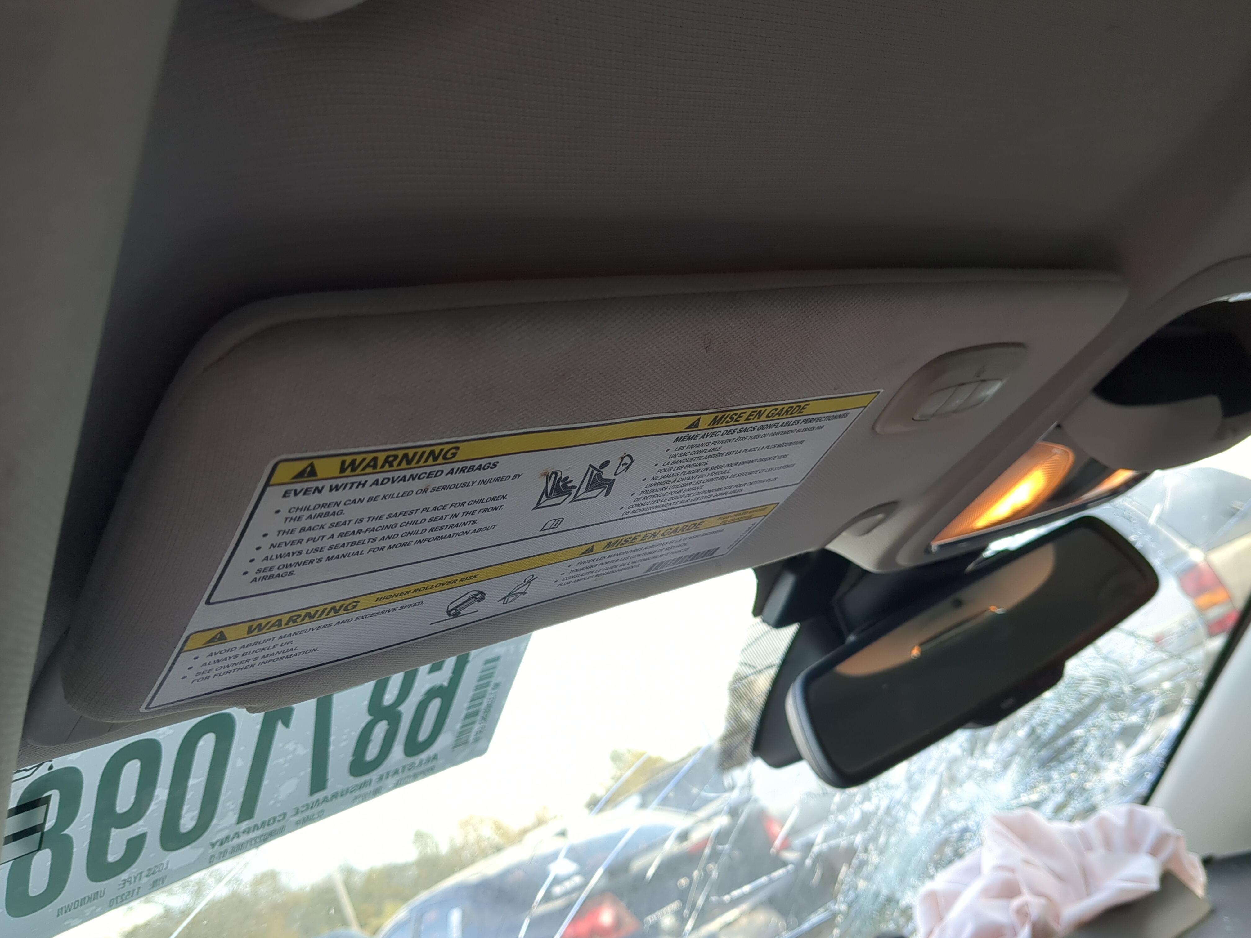 2014-2018 Jeep Cherokee Driver Sun Visor Mirror Left Sunvisor 1210818 - Oemusedautoparts1.com