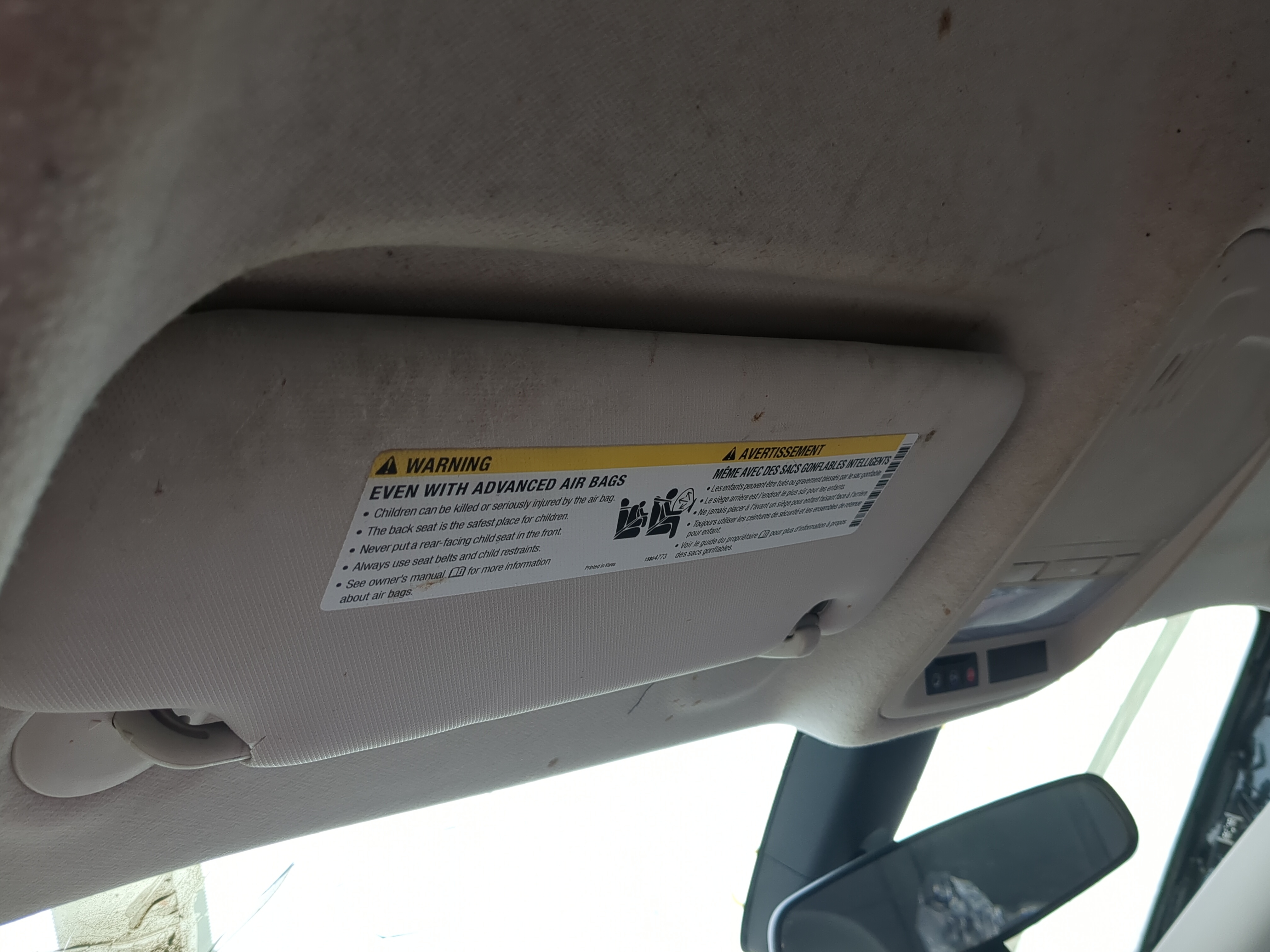 2017-2019 Chevrolet Cruze Driver Sun Visor Mirror Left Sunvisor 1213858 - Oemusedautoparts1.com