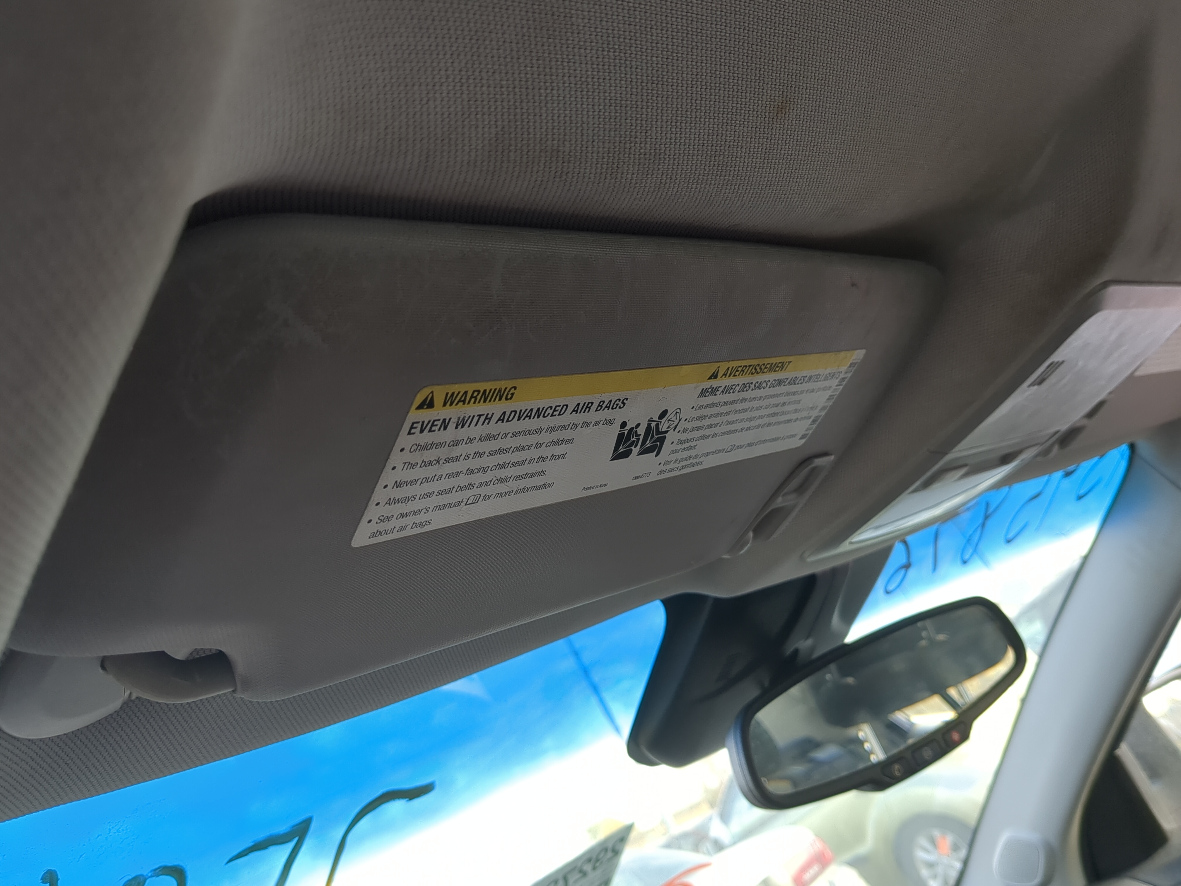 2011-2016 Chevrolet Cruze Driver Sun Visor Mirror Left Sunvisor 1218534 - Oemusedautoparts1.com