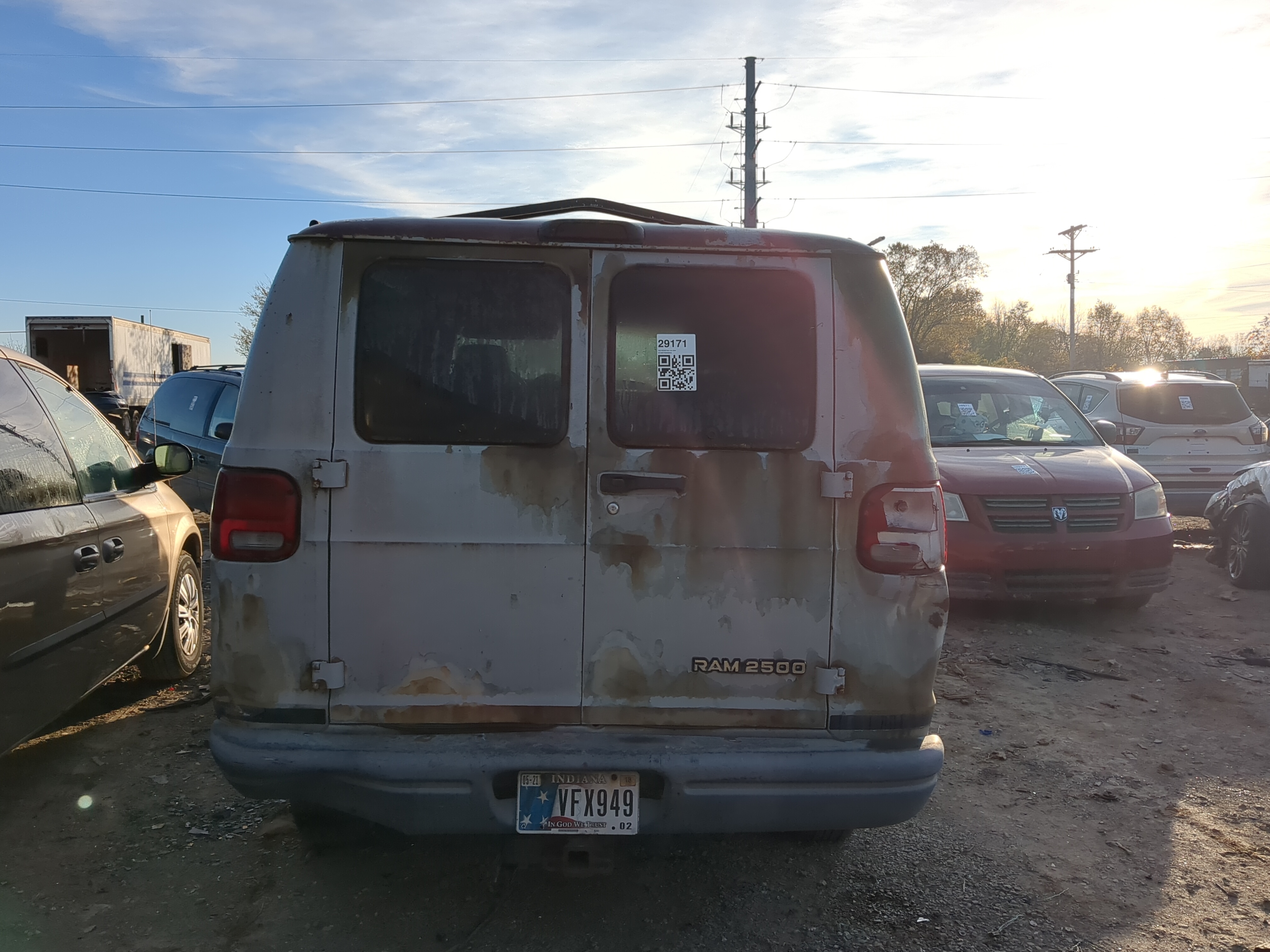 2003 Dodge Ram Van 2500 Back Door Right Passenger Side Oem 1218721 - Oemusedautoparts1.com