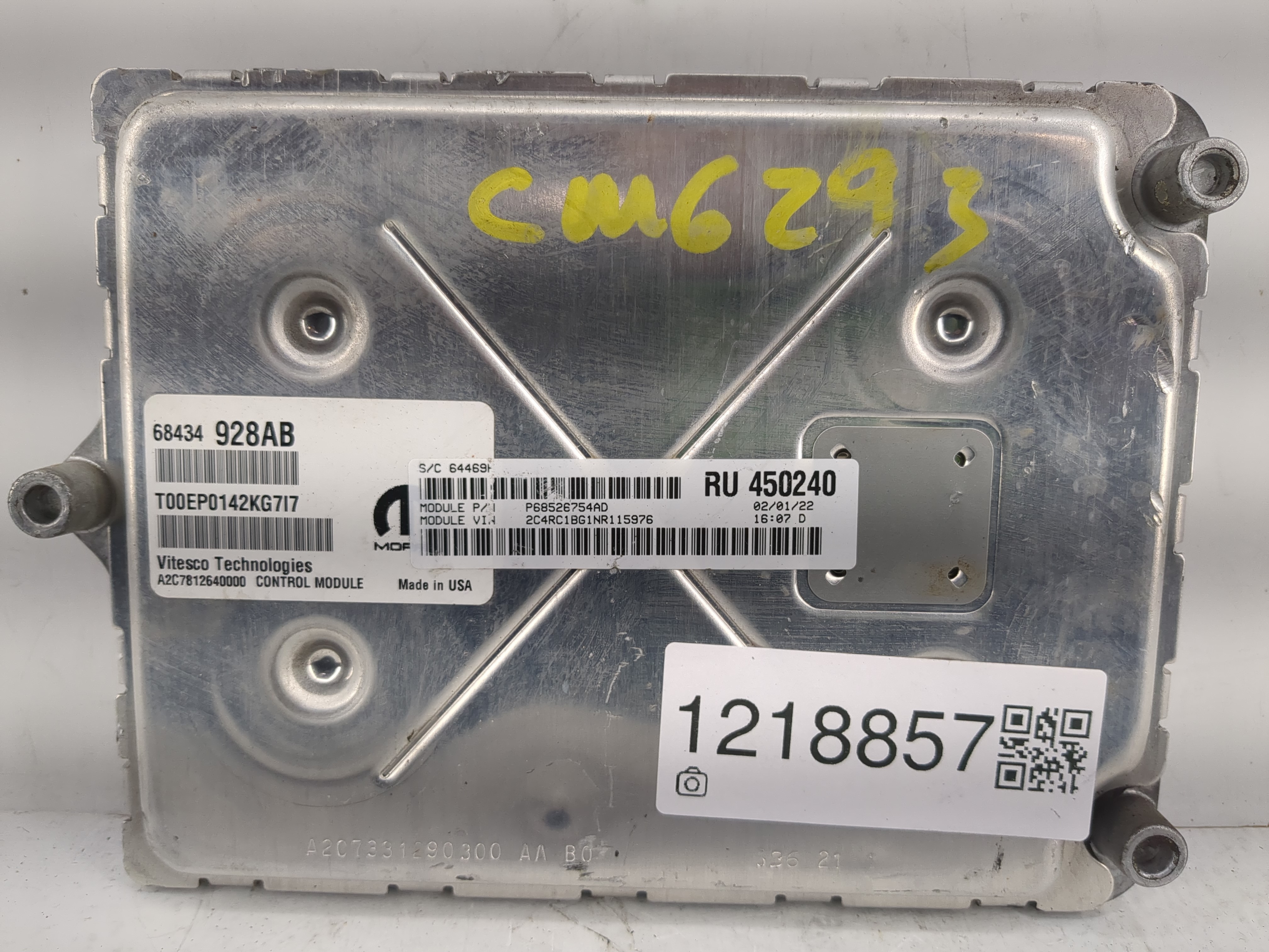 2020-2022 Chrysler Pacifica Engine Control Computer Ecu Pcm Ecm Pcu Oem 1218857 - Oemusedautoparts1.com