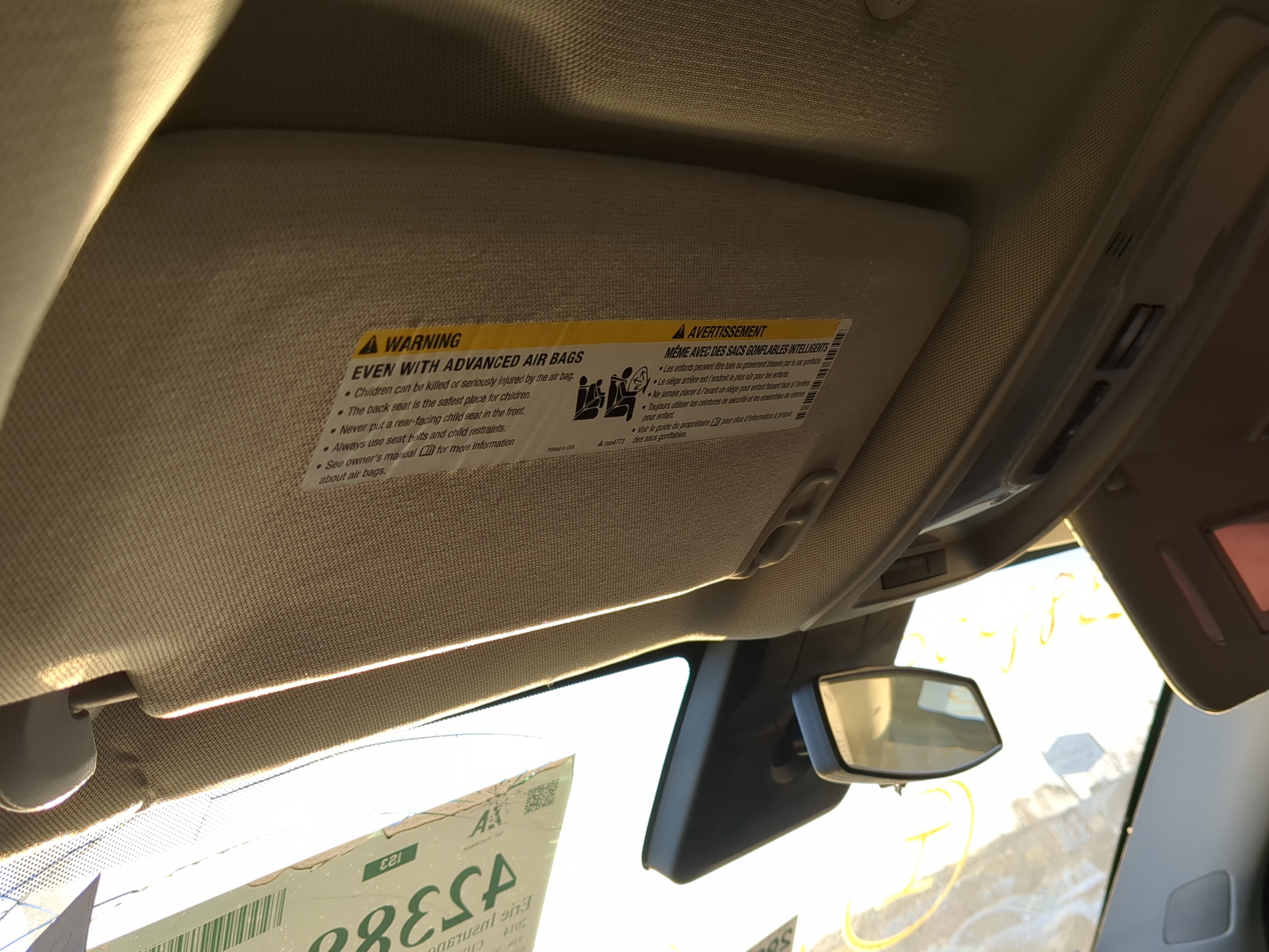 2010-2017 Chevrolet Equinox Driver Sun Visor Mirror Left Sunvisor 1221411 - Oemusedautoparts1.com