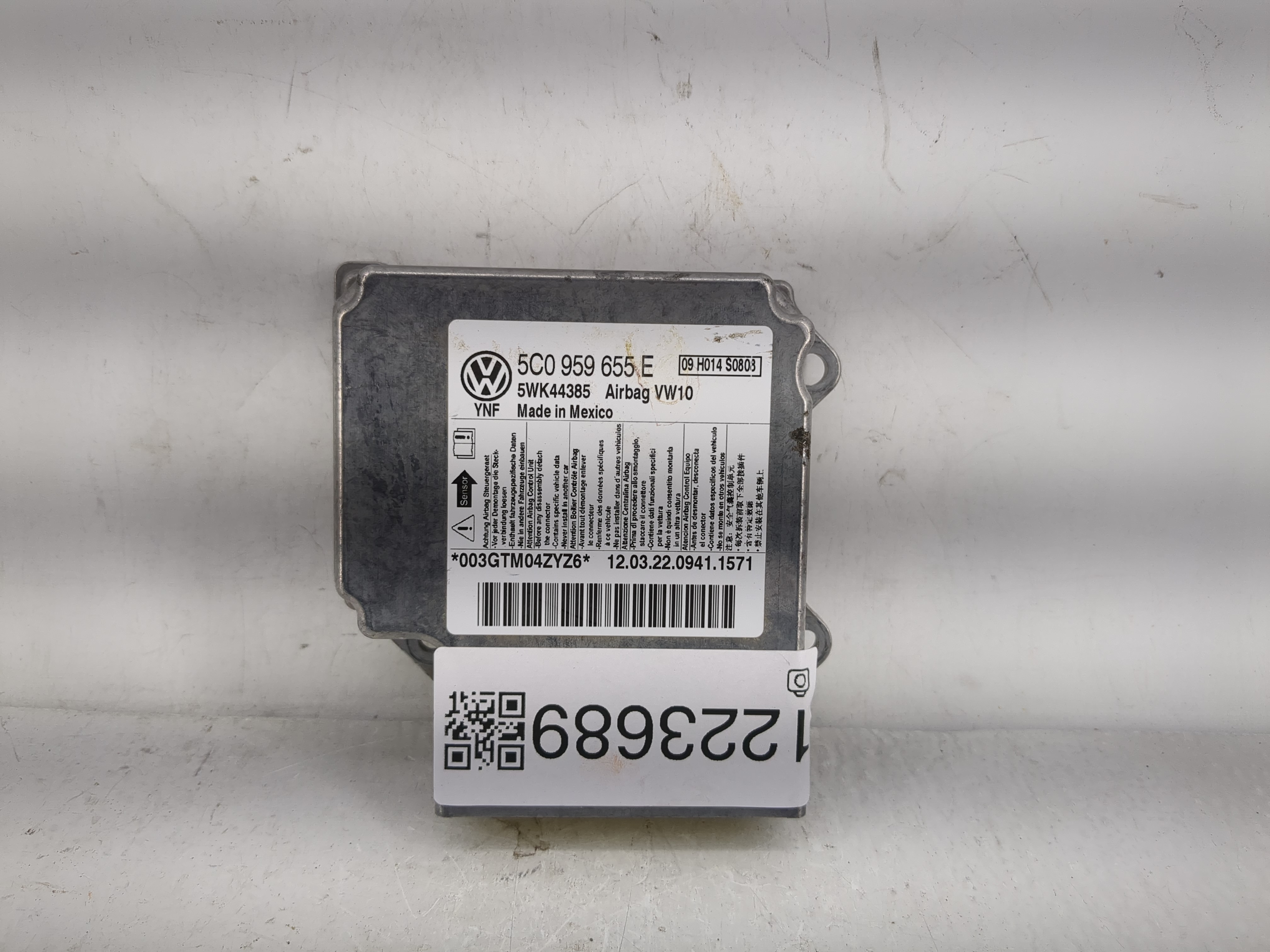 2010-2014 Volkswagen Jetta Airbag Control Module 5c0 959 655 E|5wk44385 1223689 - Oemusedautoparts1.com