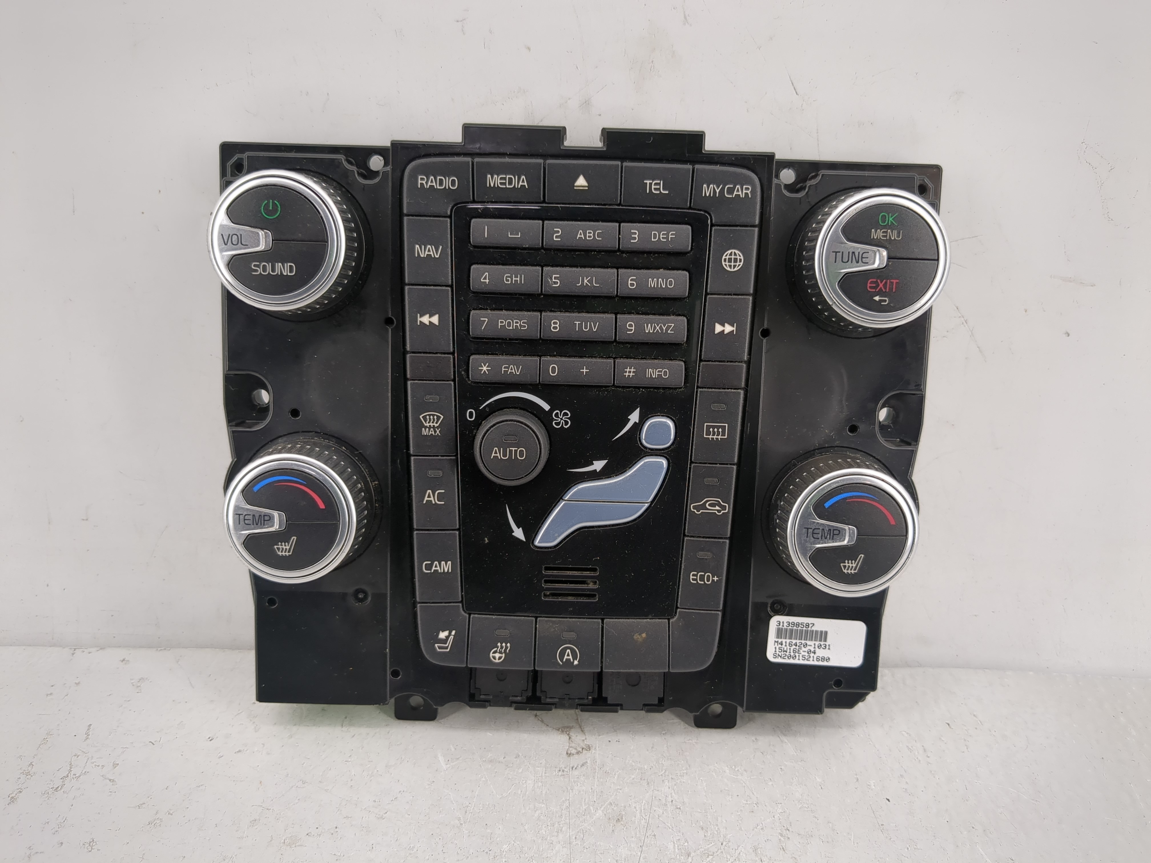 2015 Volvo V60 Ac Heater Climate Control Temperature Oem 1224209 - Oemusedautoparts1.com