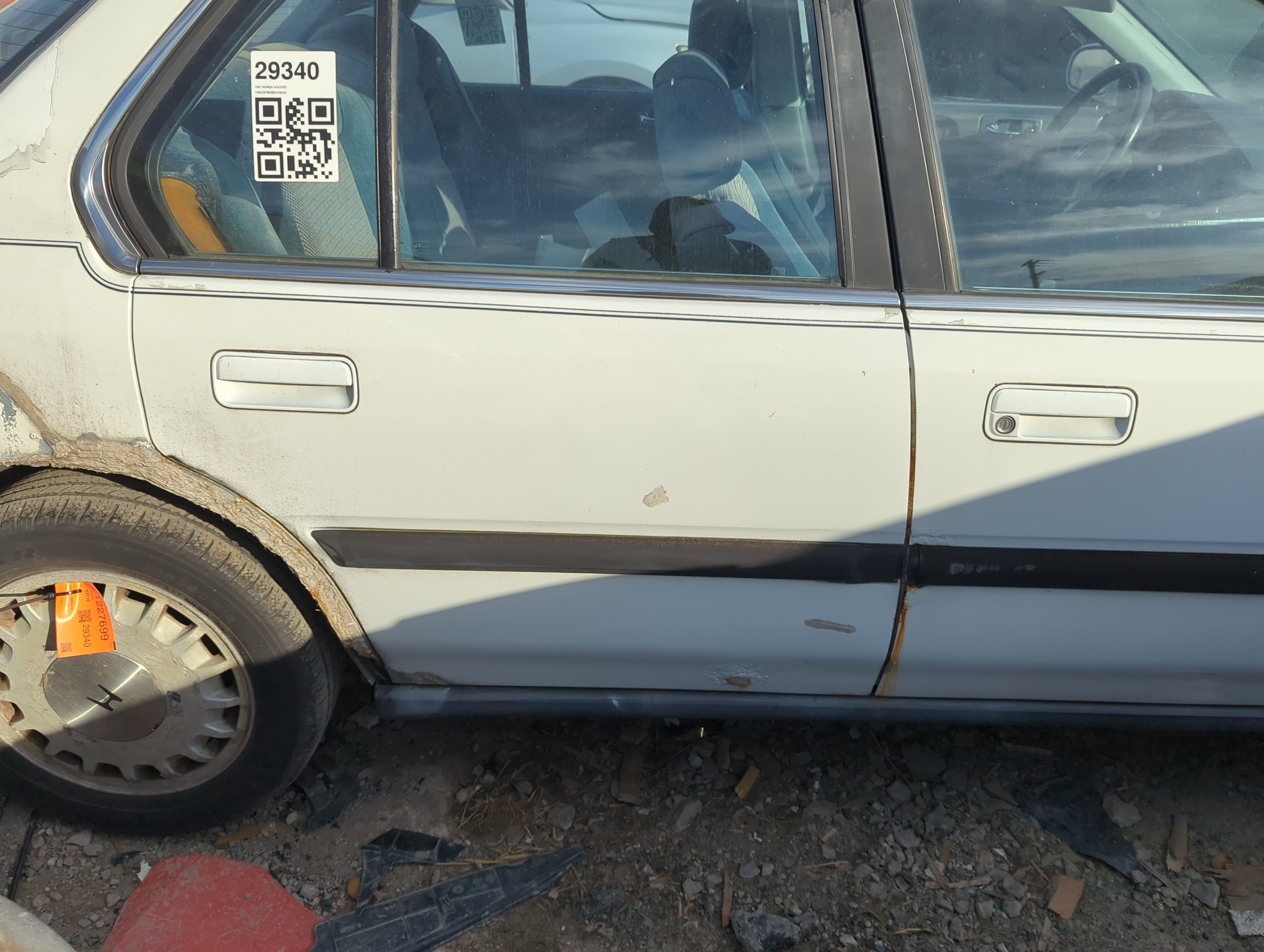 1991 Honda Accord Passenger Rear Door Oem 1228688 - Oemusedautoparts1.com