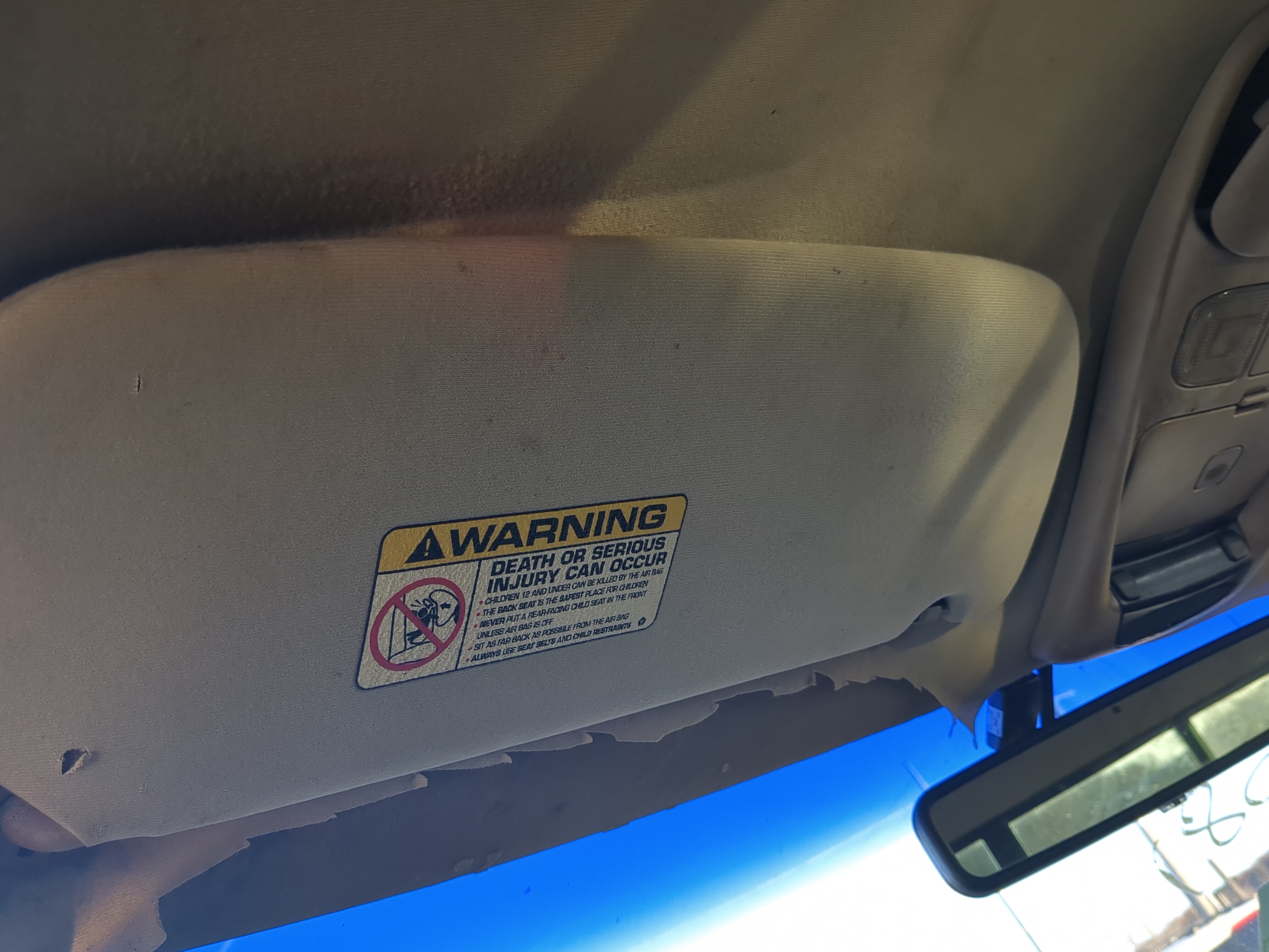 2000-2001 Dodge Ram 1500 Driver Sun Visor Mirror Left Sunvisor 1232171 - Oemusedautoparts1.com