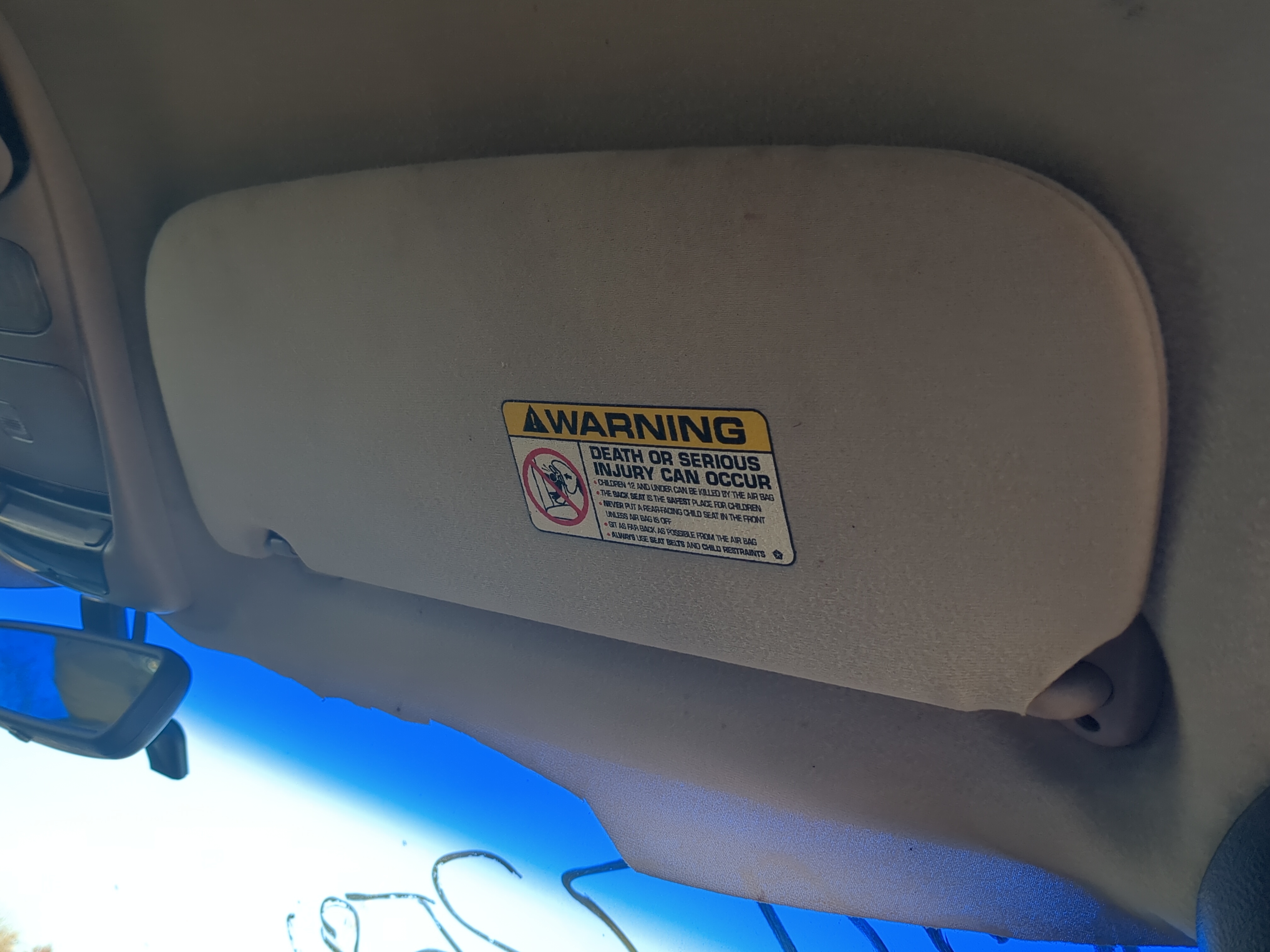 2000-2001 Dodge Ram 1500 Passenger Sun Visor Mirror Right Sunvisor 1232192 - Oemusedautoparts1.com