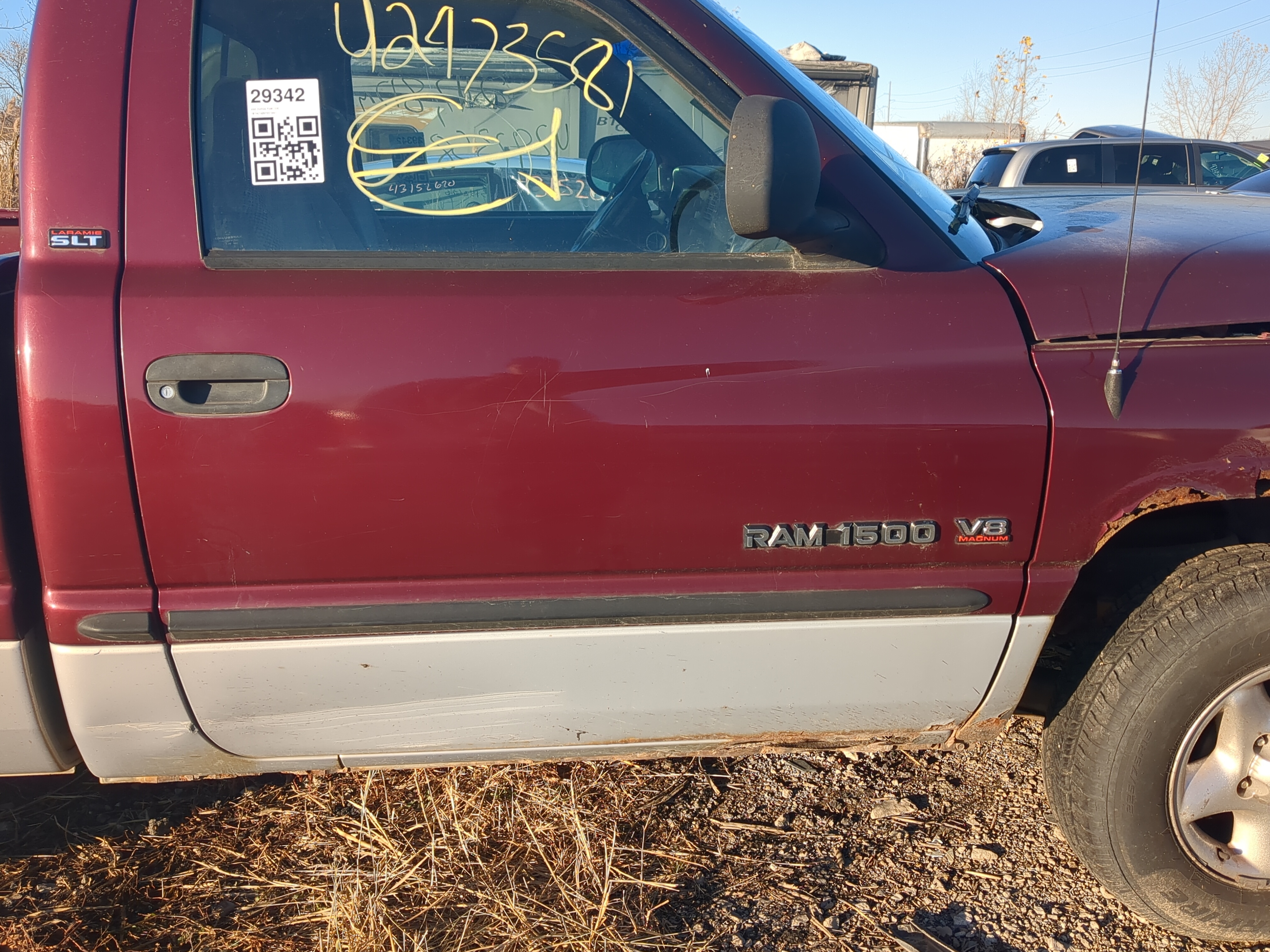 Picture of 1994-2001 Dodge Ram 1500 Passenger Front Door Oem 1232242