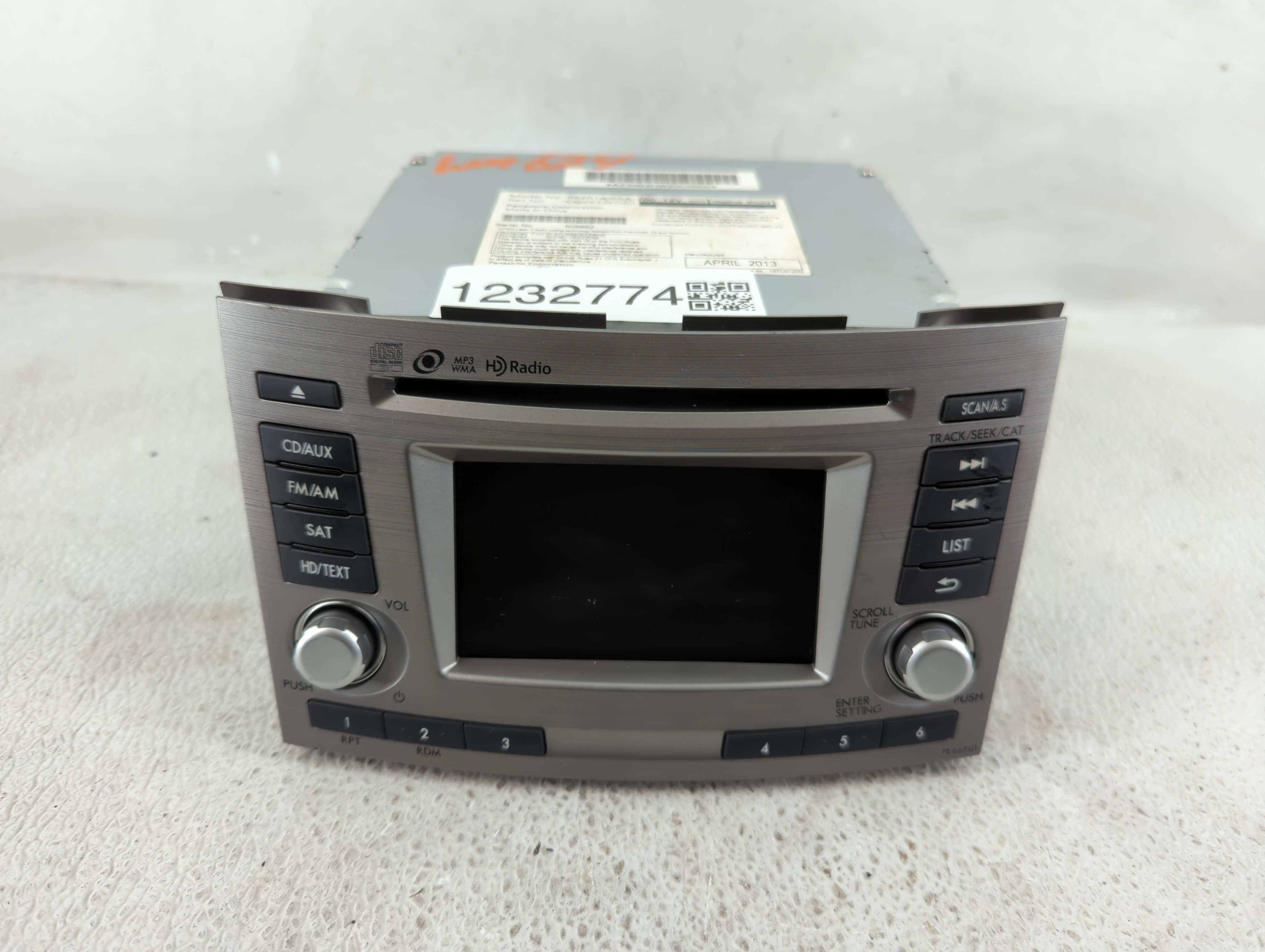 2013-2014 Subaru Legacy Am Fm Cd Player Radio Receiver 1232774 - Oemusedautoparts1.com