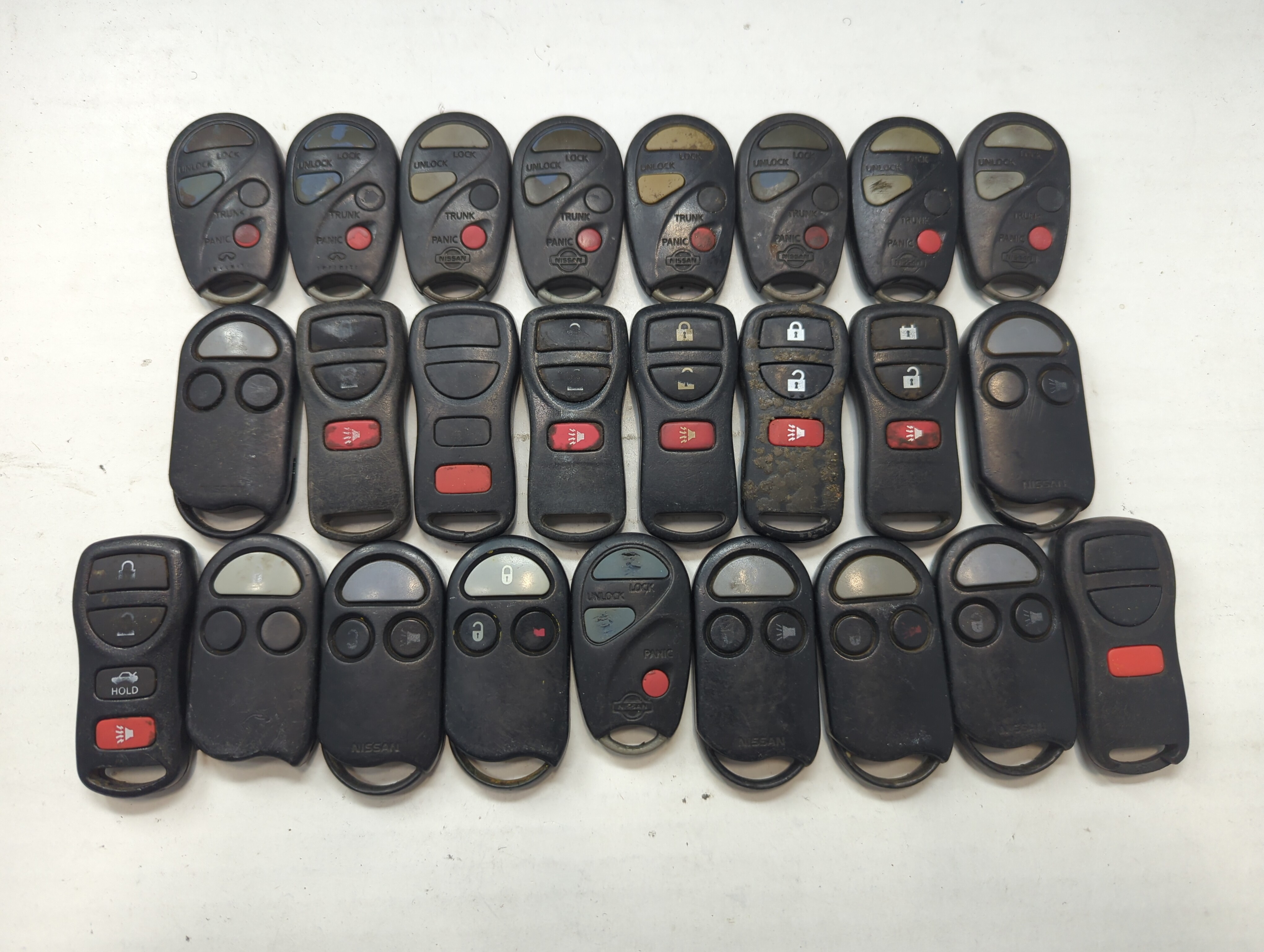 Lot of 25 Nissan Keyless Entry Remote Fob MIXED FCC IDS MIXED PART 721698 - Oemusedautoparts1.com