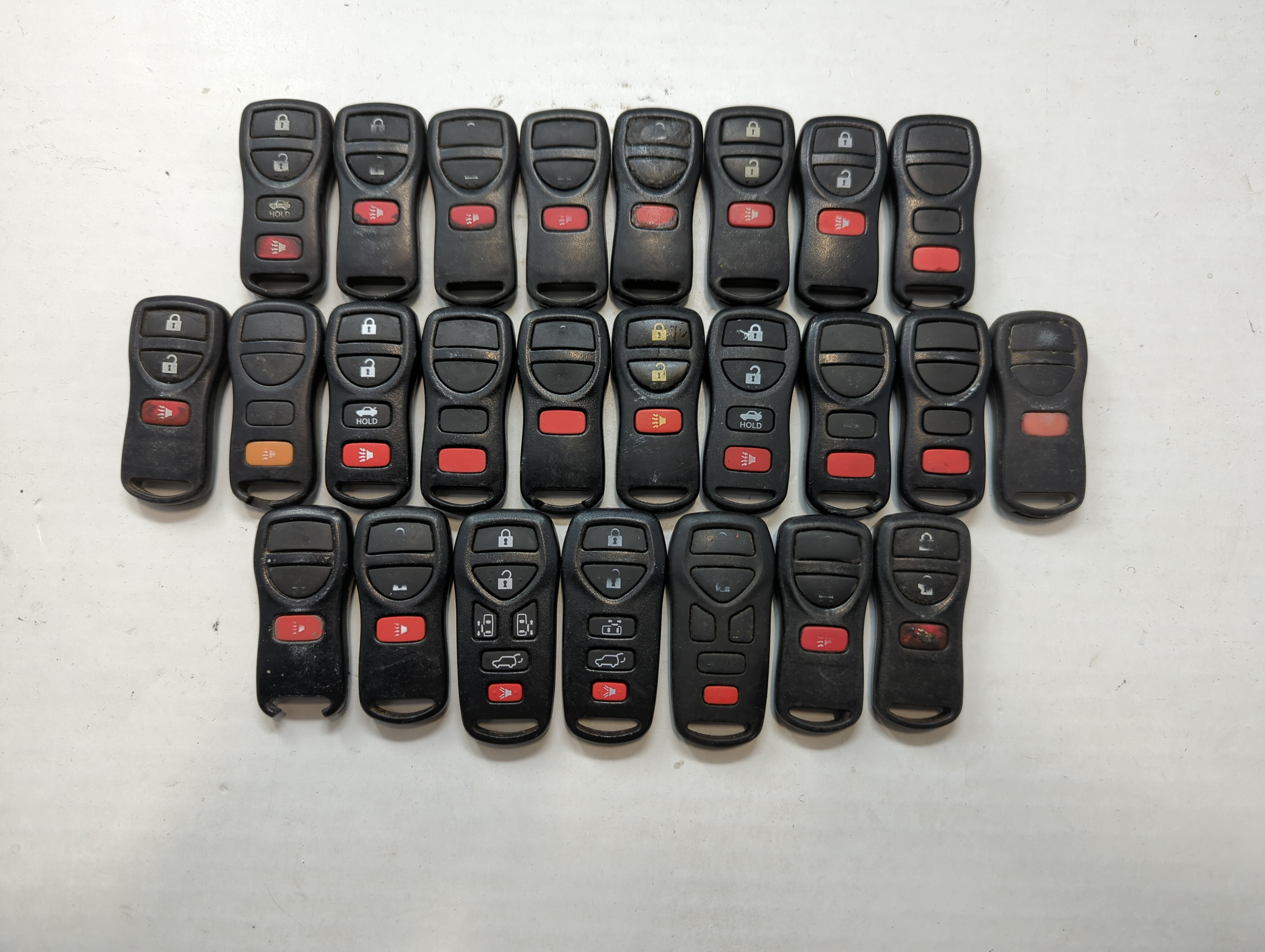 Lot of 25 Nissan Keyless Entry Remote Fob MIXED FCC IDS MIXED PART 721993 - Oemusedautoparts1.com