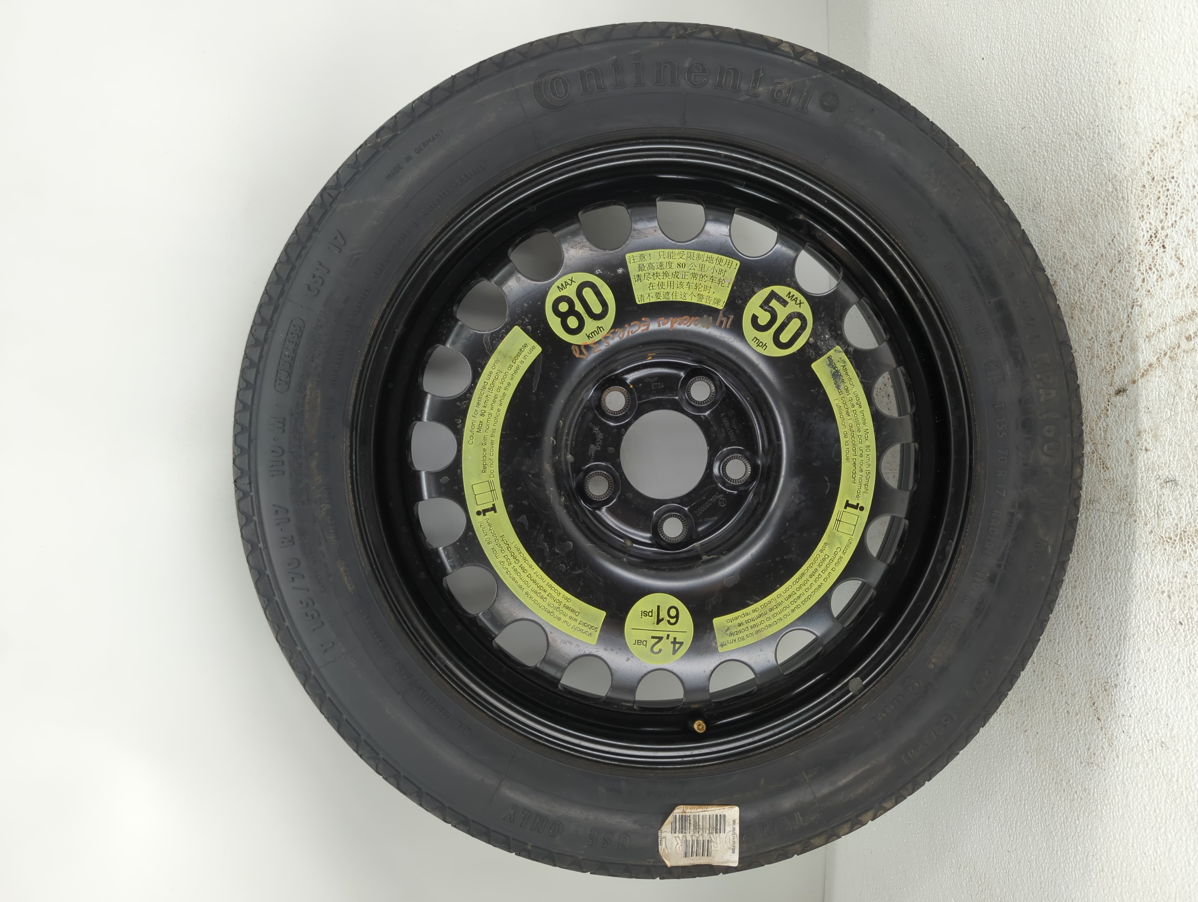 2006-2016 Mercedes-benz E350 Spare Donut Tire Wheel Rim Oem 731980 - Oemusedautoparts1.com