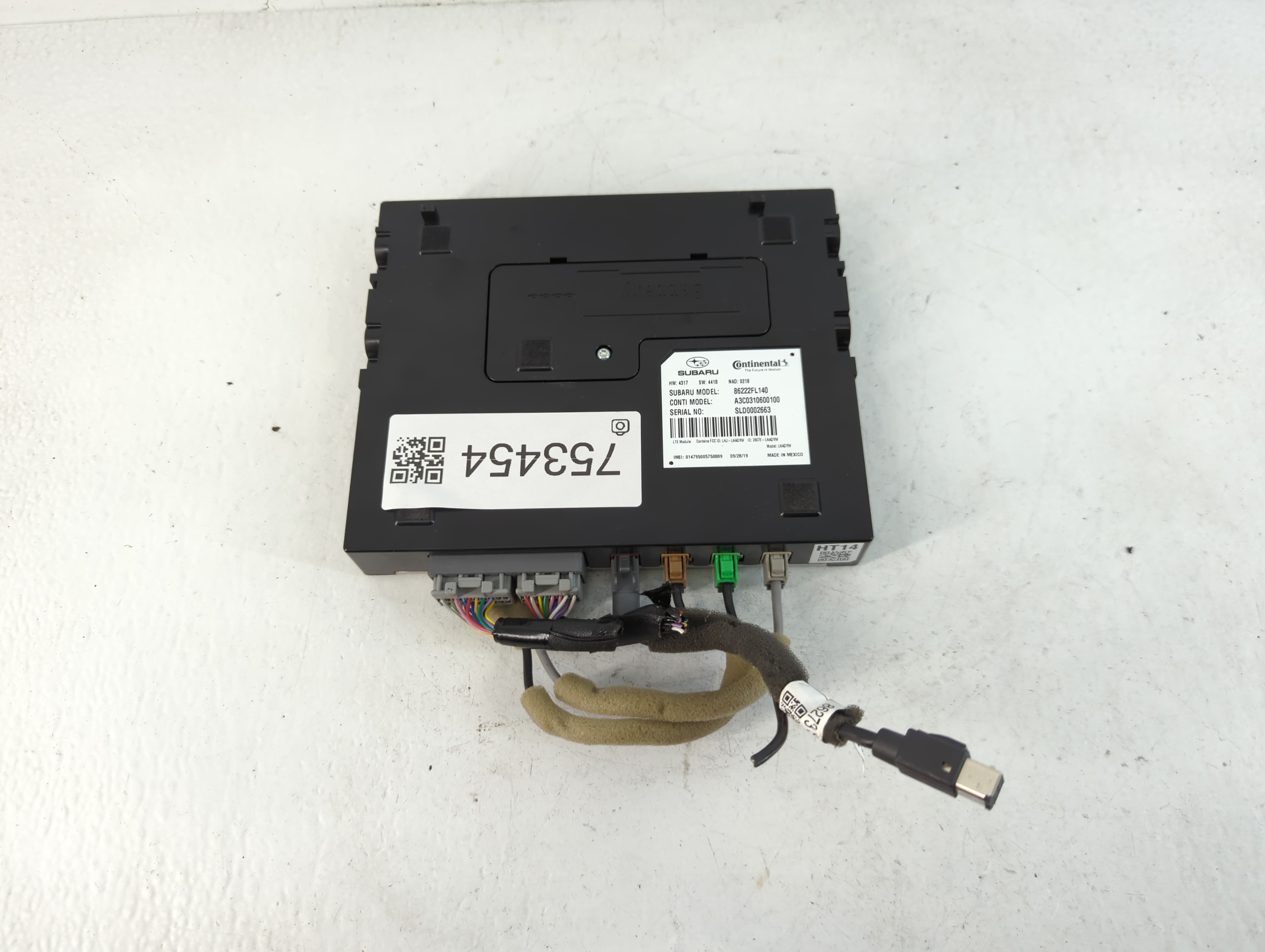2018 Subaru Forester Bluetooth Phone Communication Control Module Ccm Oem 753454 - Oemusedautoparts1.com