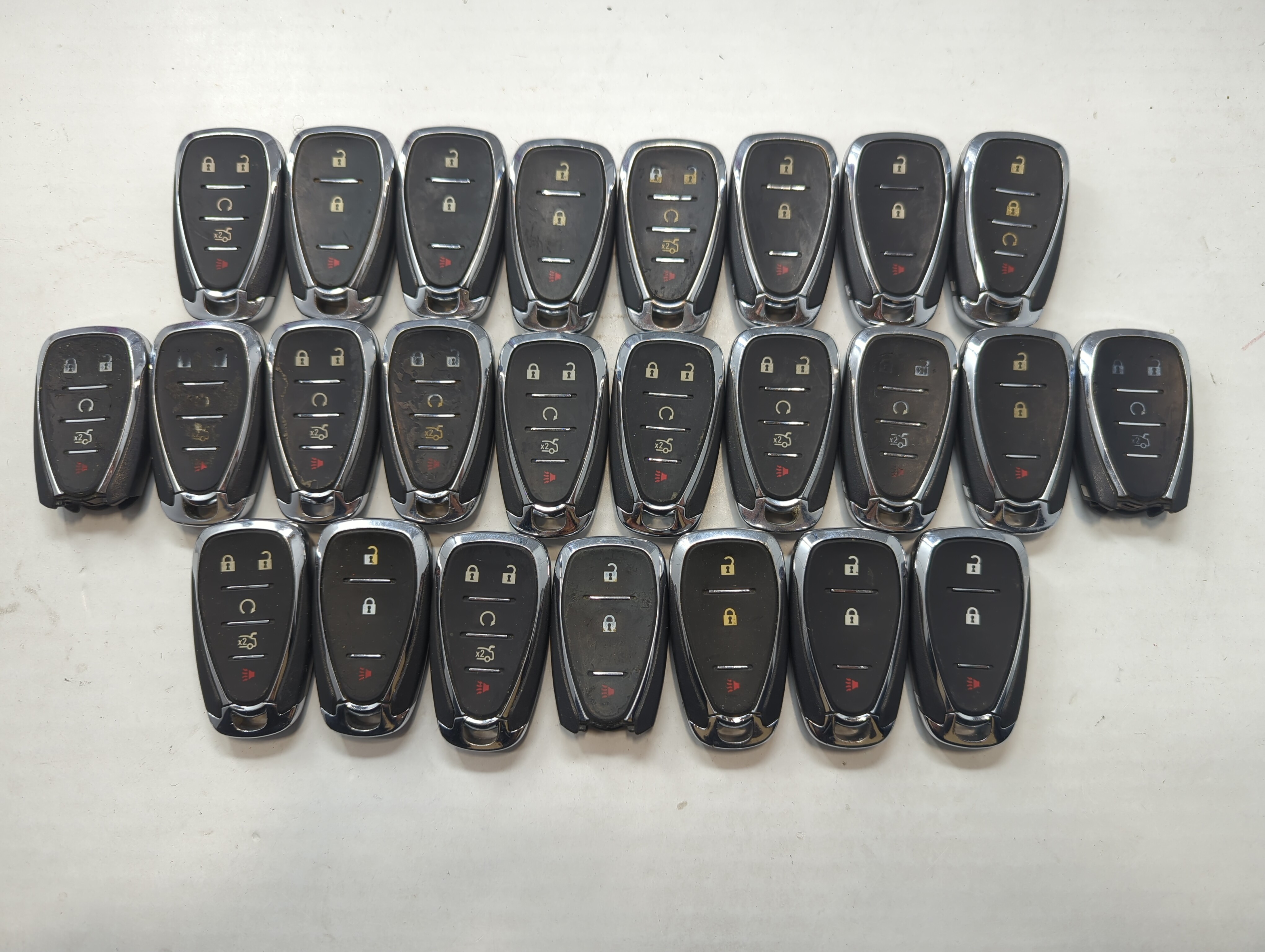 Lot of 25 Chevrolet Keyless Entry Remote Fob MIXED FCC IDS MIXED PART 759044 - Oemusedautoparts1.com