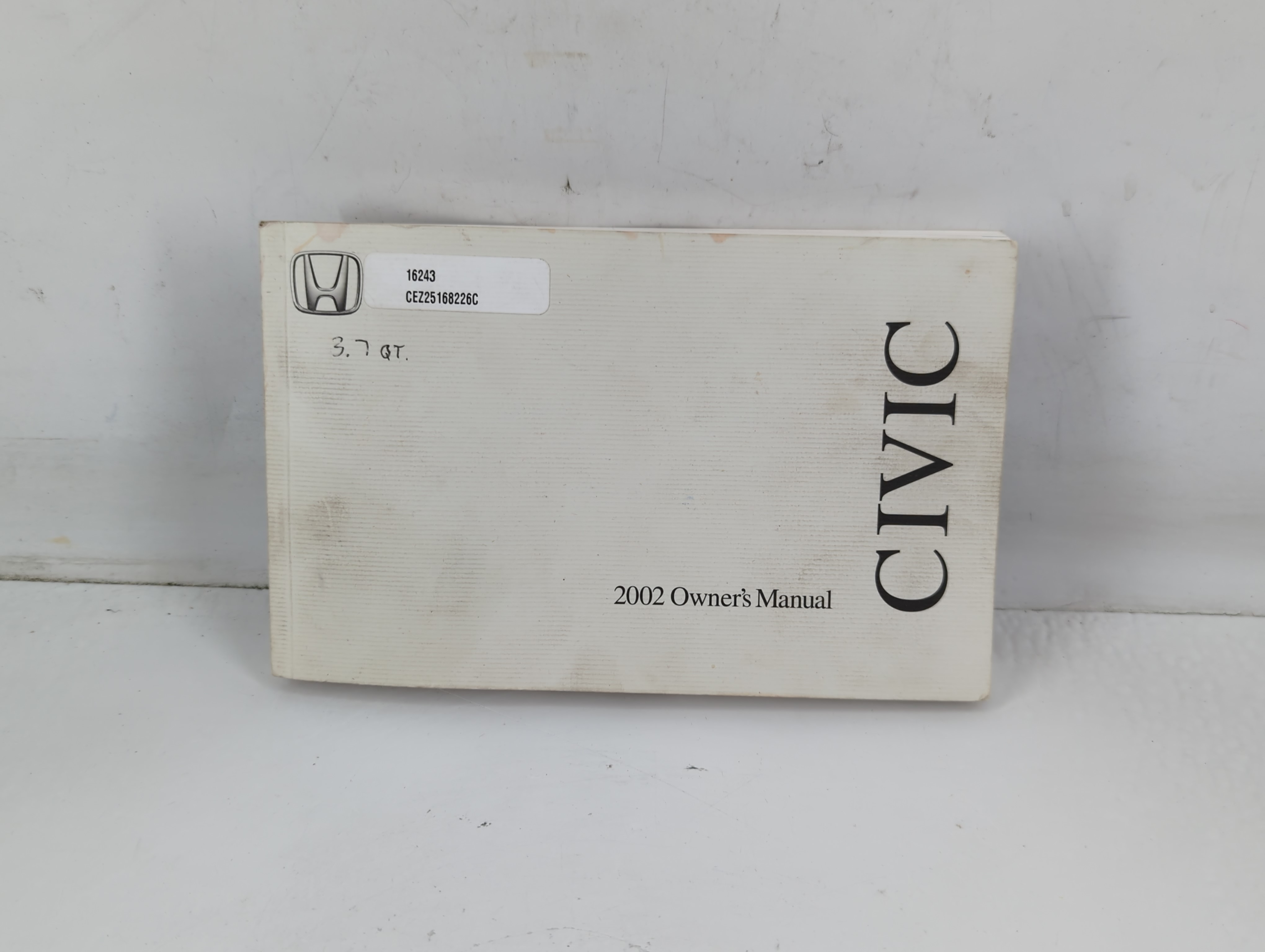 2002 Honda Civic Owners Manual Book Guide 767157 - Oemusedautoparts1.com