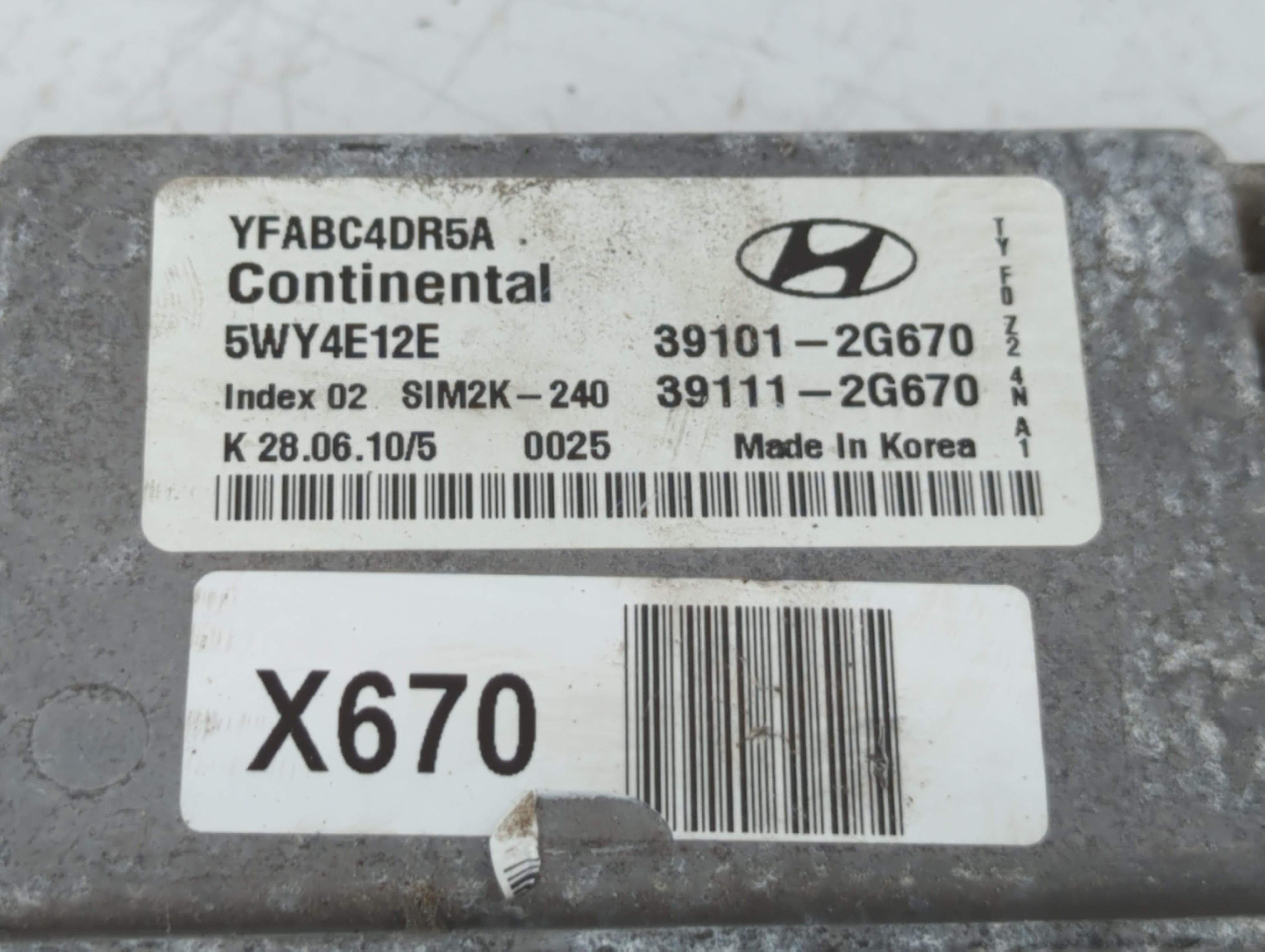 2011 Hyundai Sonata Engine Control Computer Ecu Pcm Ecm Pcu Oem 770680 - Oemusedautoparts1.com