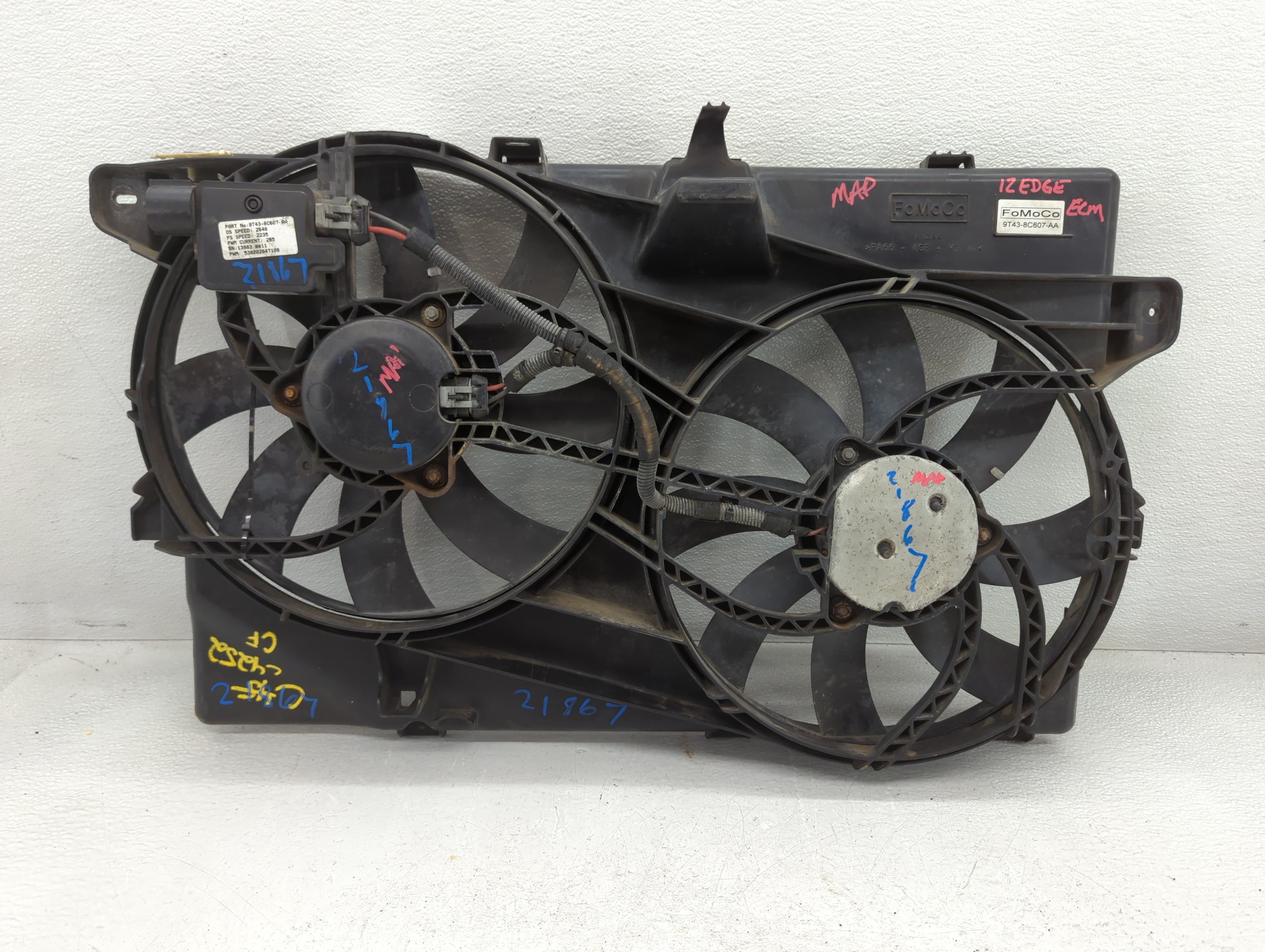 Picture of 2009-2012 Ford Edge Left Radiator Fan Motor Assembly 778025