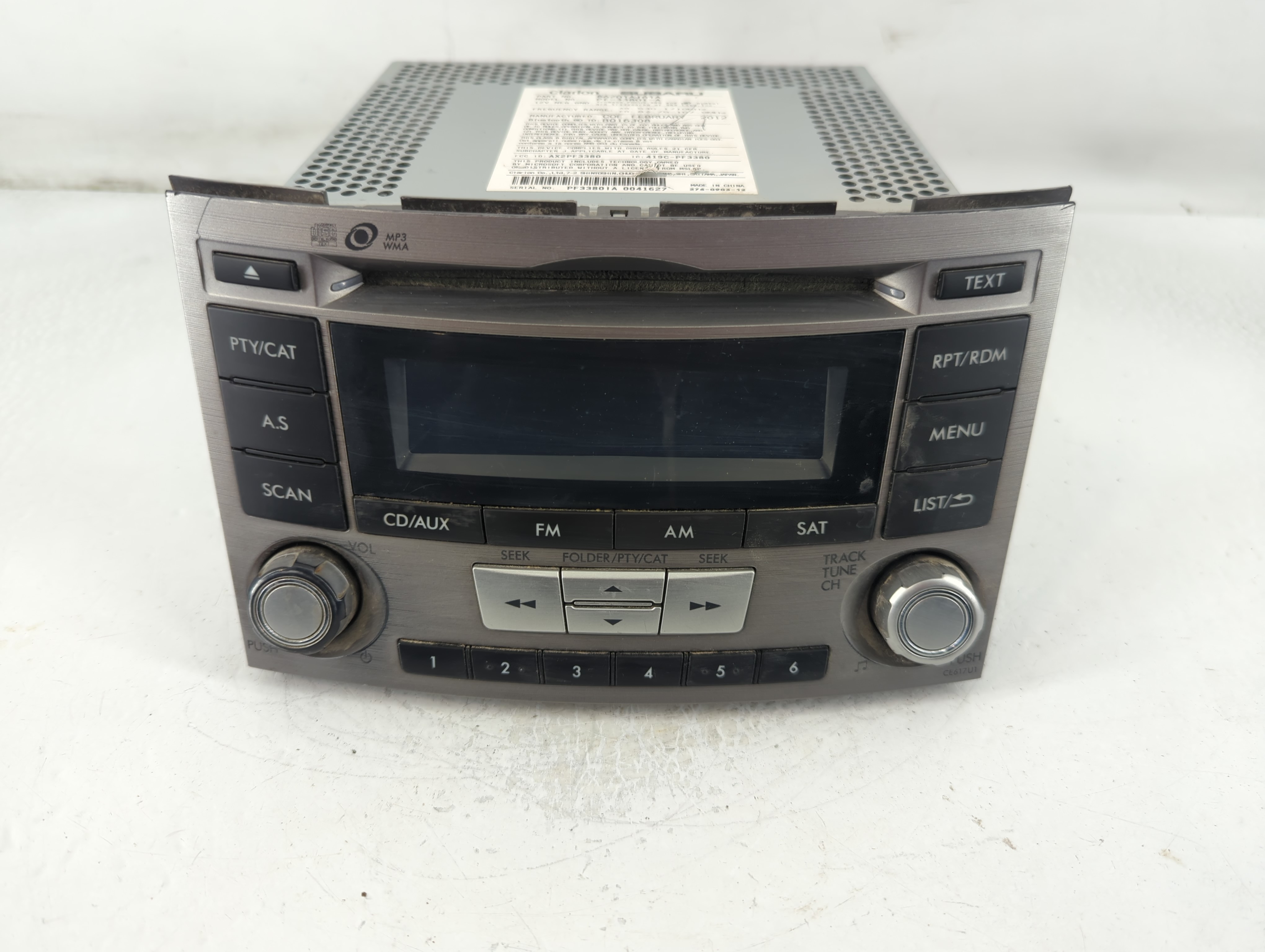 2010-2012 Subaru Legacy Am Fm Cd Player Radio Receiver 782716 - Oemusedautoparts1.com