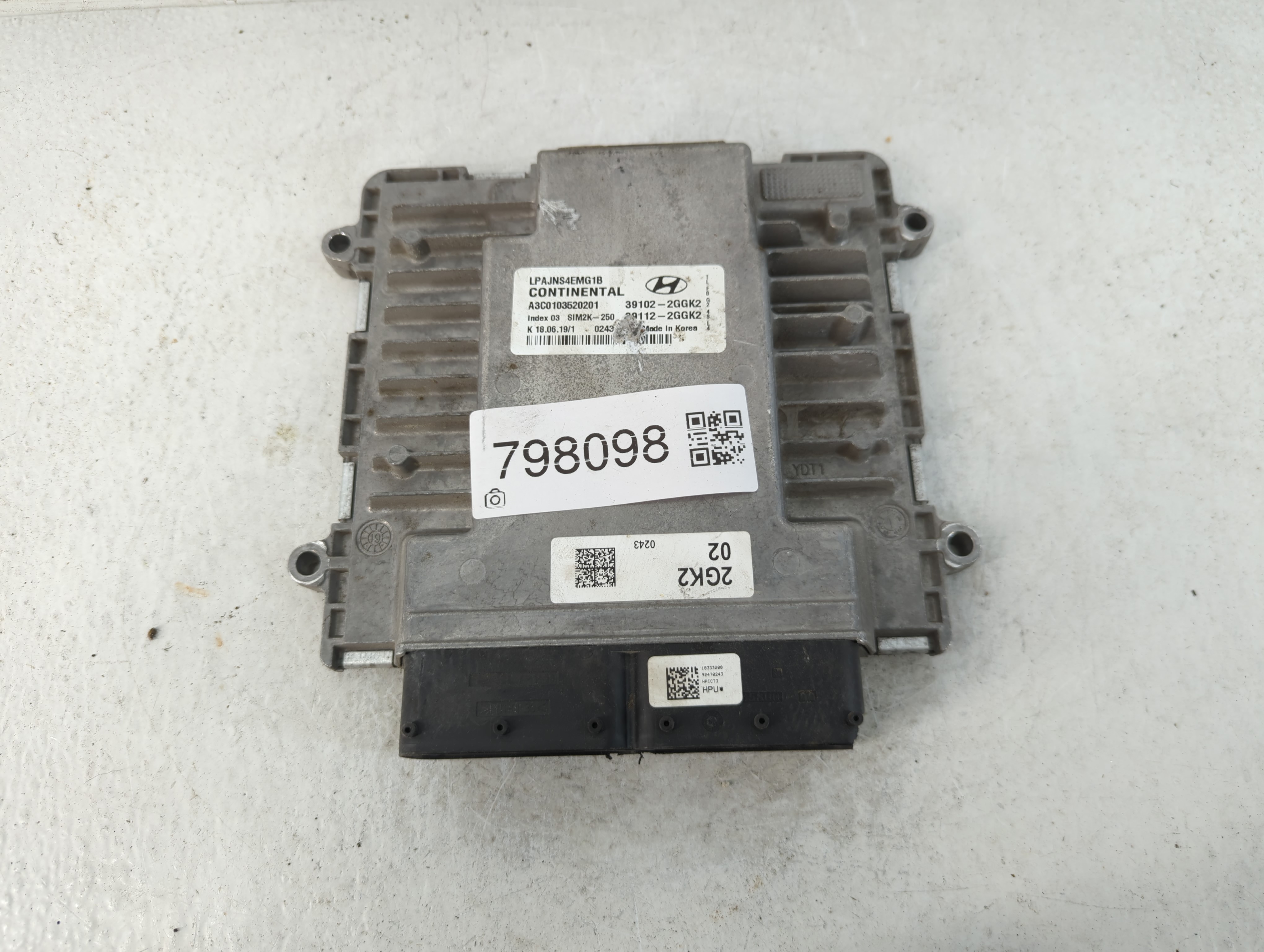 2018-2019 Hyundai Sonata Engine Control Computer Ecu Pcm Ecm Pcu Oem 798098 - Oemusedautoparts1.com
