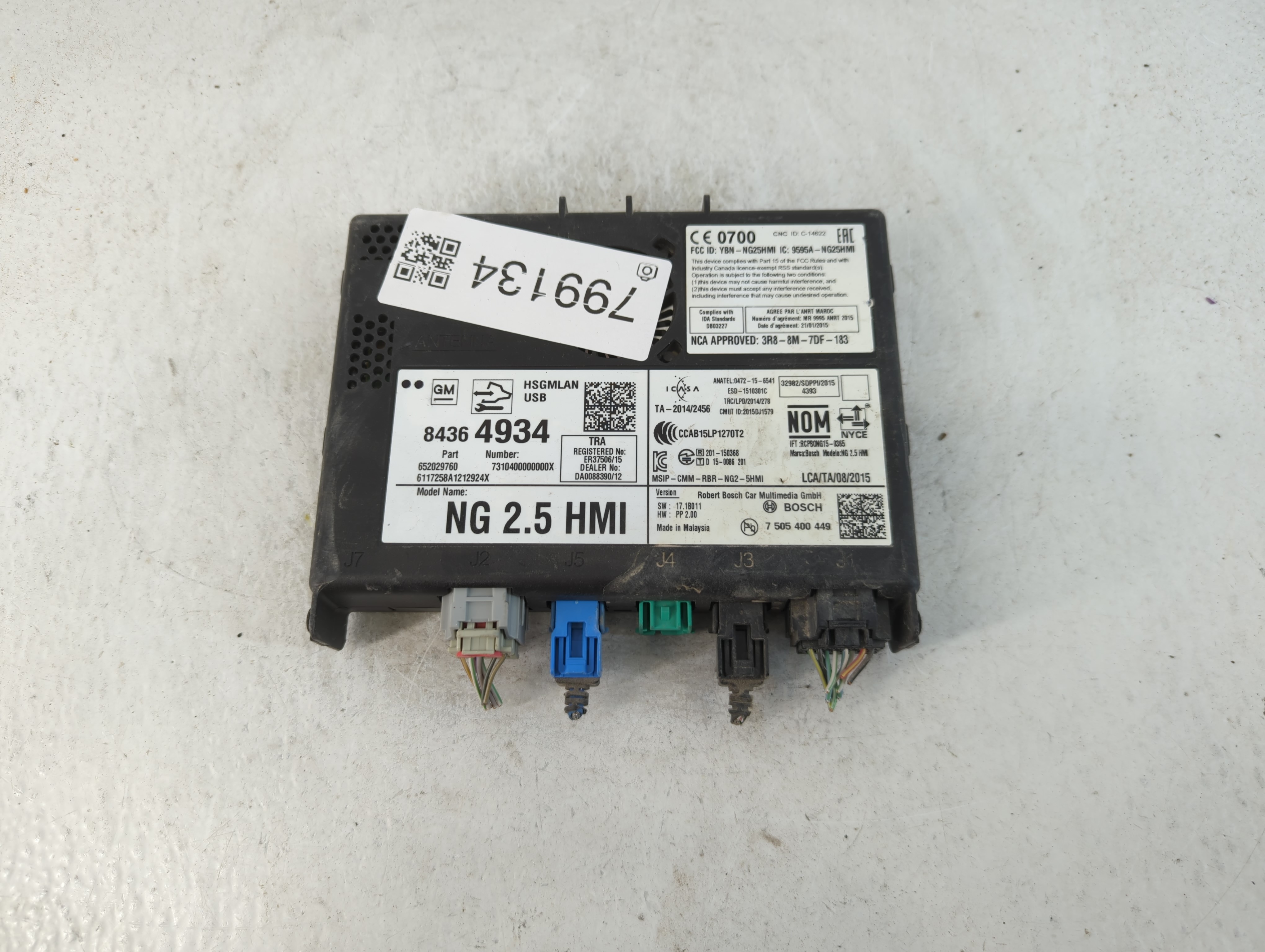 2016-2018 Chevrolet Volt Am Fm Cd Player Radio Receiver 799134 - Oemusedautoparts1.com