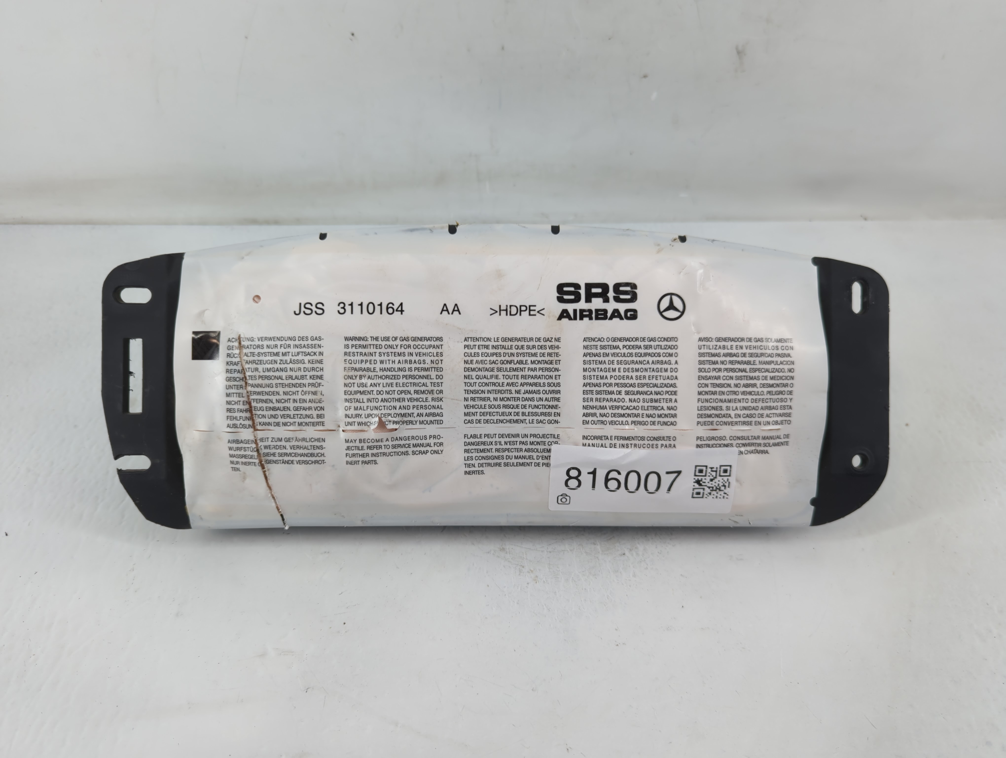 2012-2015 Mercedes-benz C250 Air Bag Passenger Right Dashboard Oem 816007 - Oemusedautoparts1.com