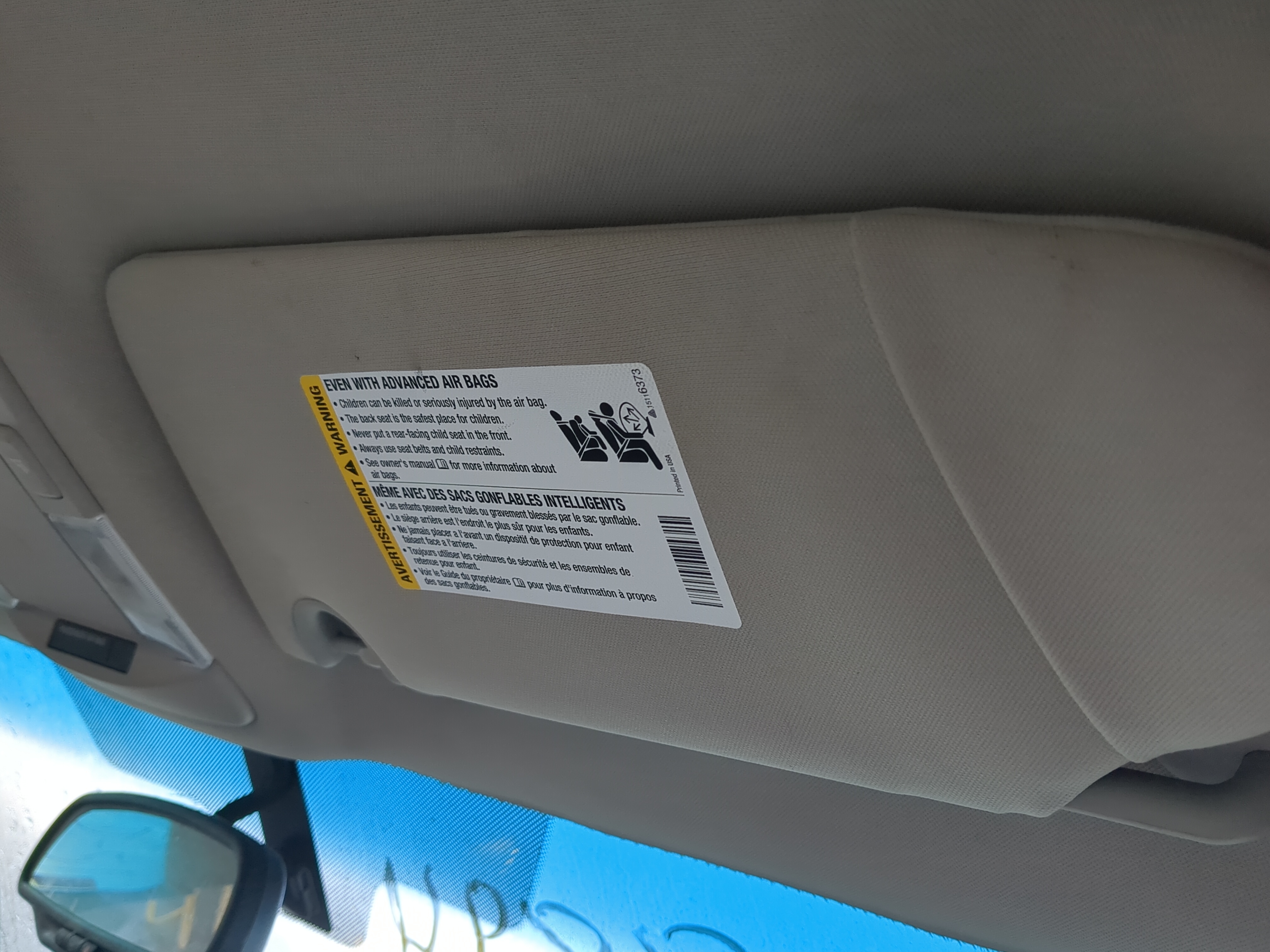 2006-2011 Buick Lucerne Passenger Sun Visor Mirror Right Sunvisor 823449 - Oemusedautoparts1.com