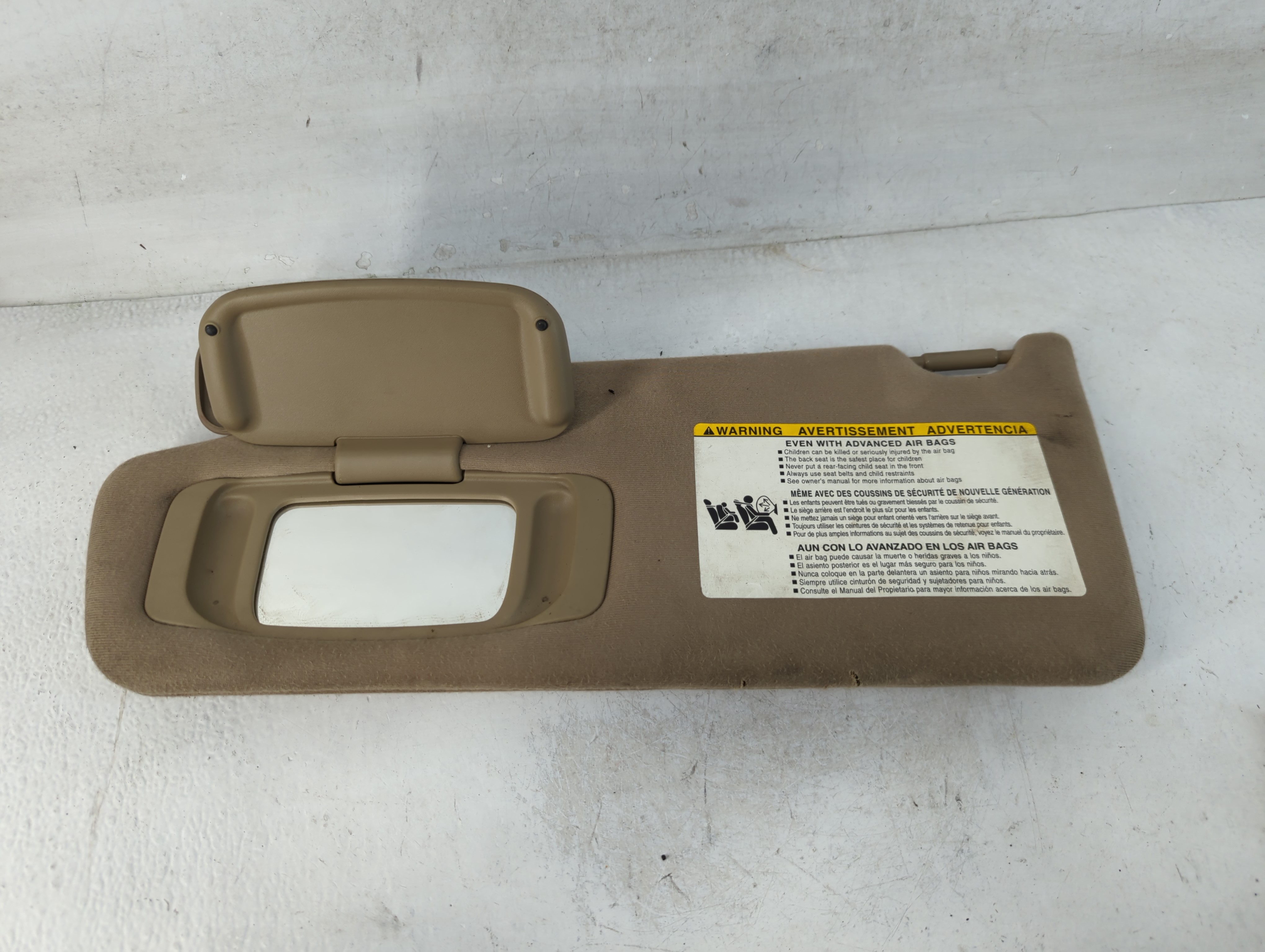 2007-2013 Toyota Tundra Driver Sun Visor Mirror Left Sunvisor Dark Tan 848005 - Oemusedautoparts1.com